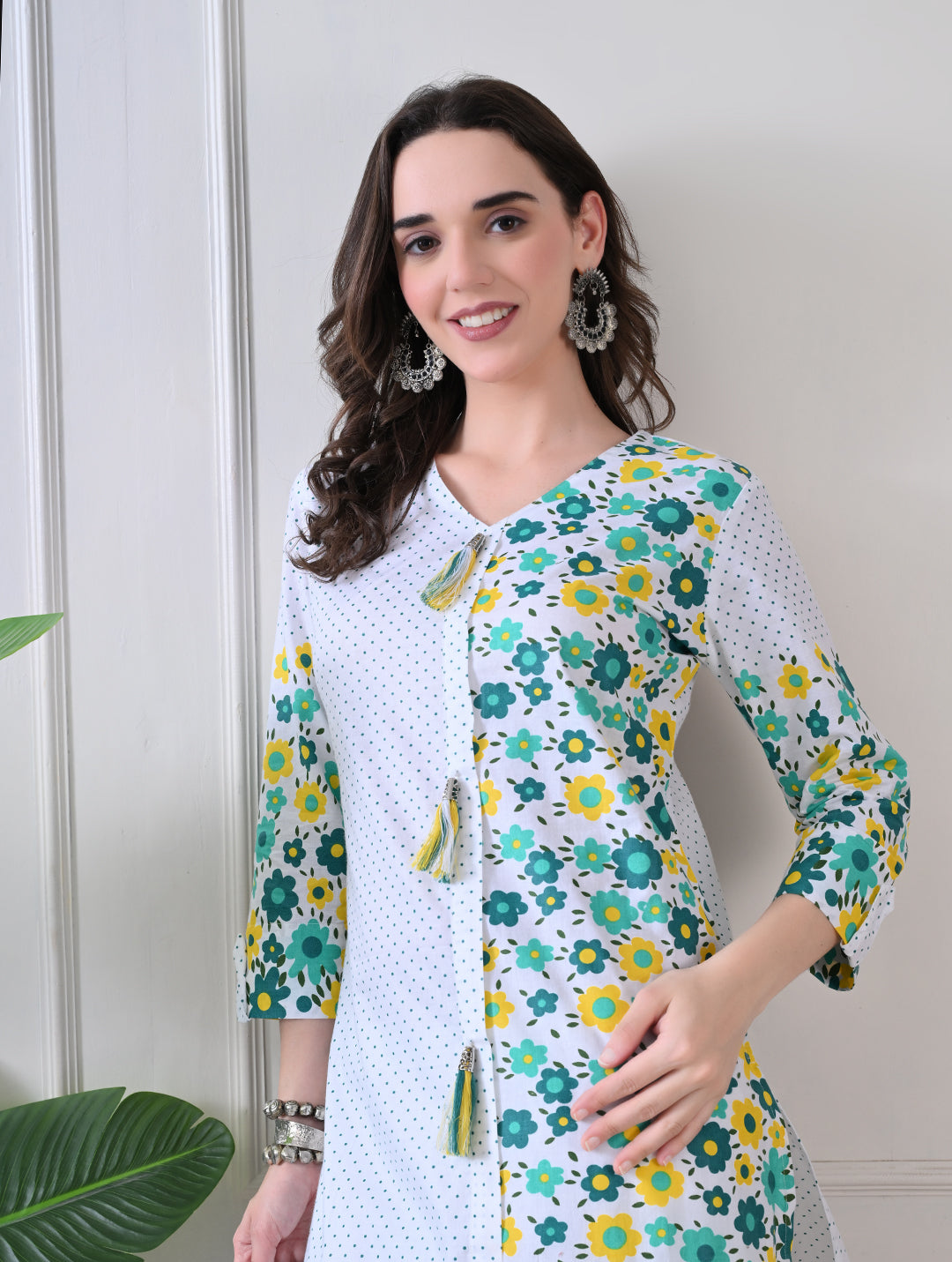 Marigold Mist: Dual-Print Floral Kurta Set