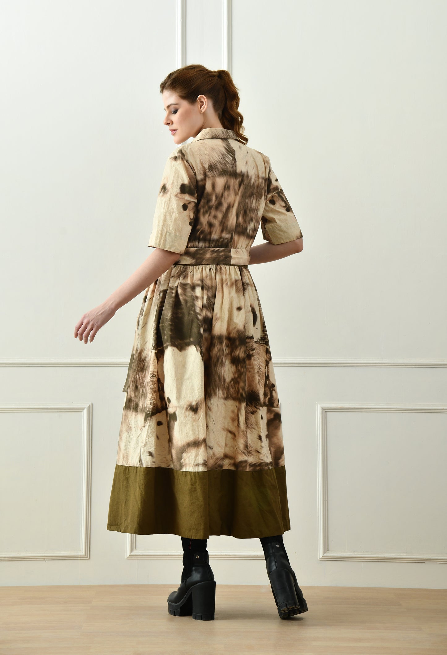 Embrace Olive Green Tiered Dress