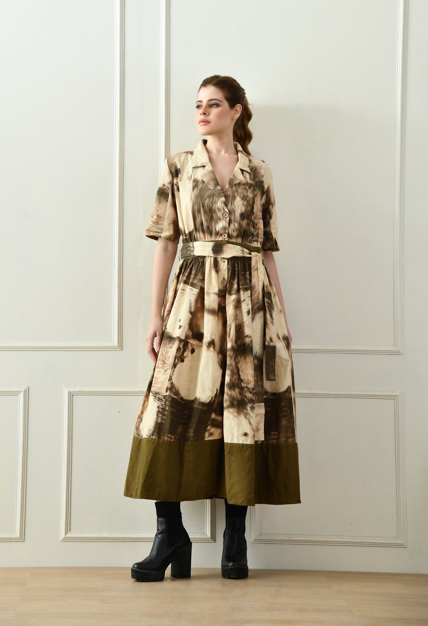 Embrace Olive Green Tiered Dress