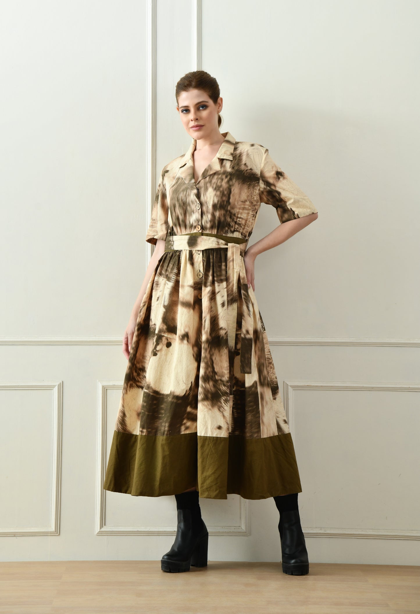 Embrace Olive Green Tiered Dress
