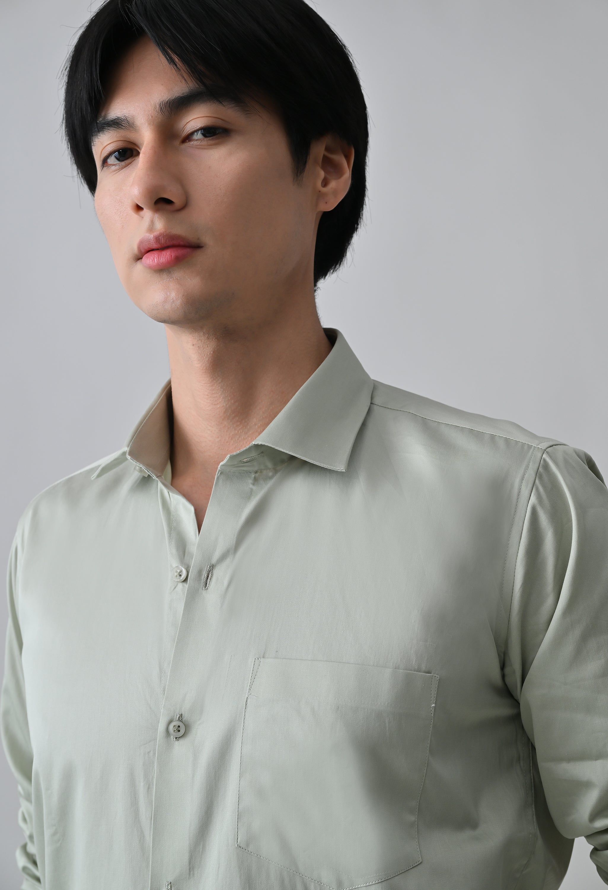 Cool Bee Light Green Cotton Shirt for Men - Light Green Premium Cotton Shirt India - Lifestyle View