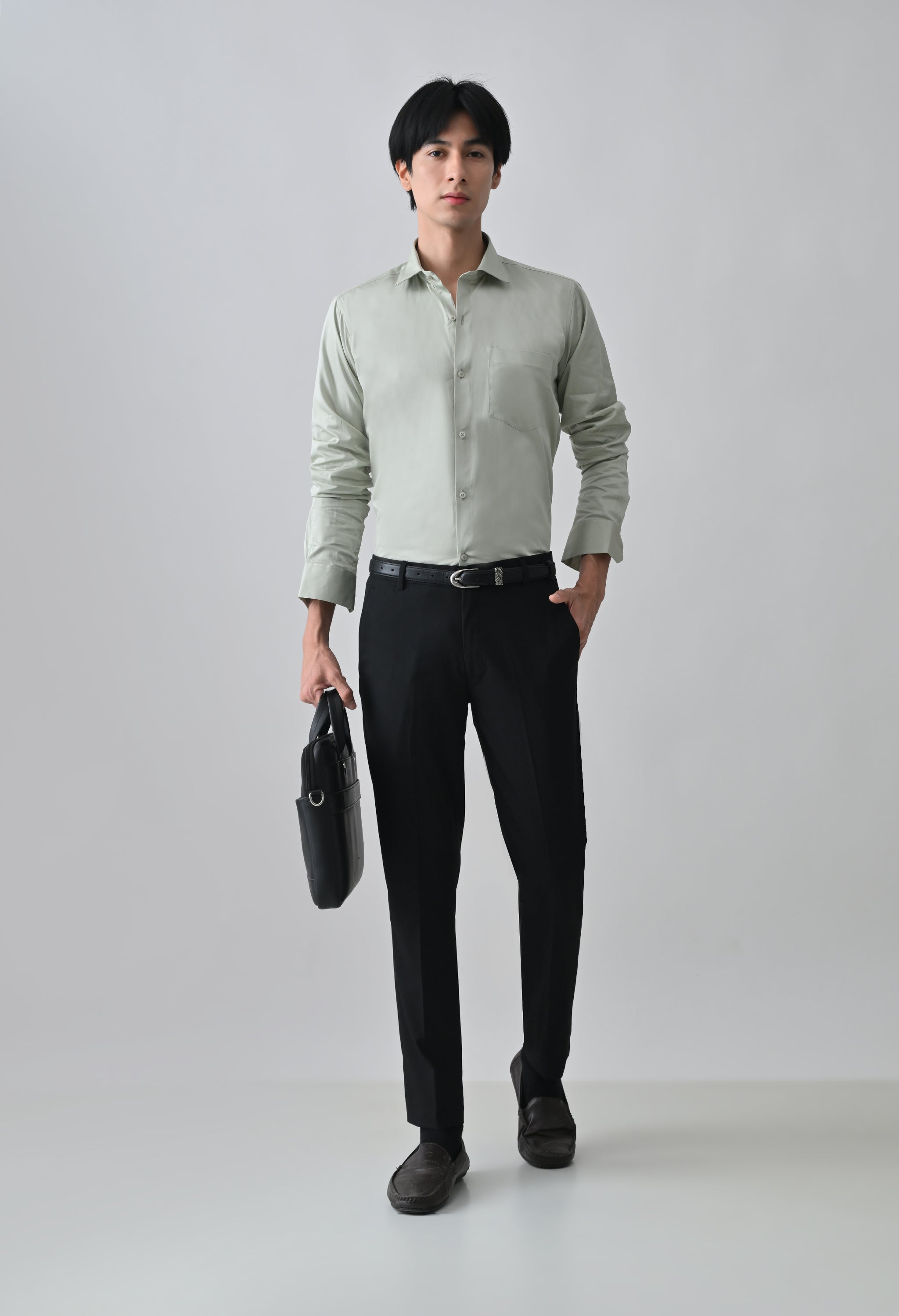 Cool Bee Light Green Cotton Shirt for Men - Light Green Premium Cotton Shirt India - Lifestyle View