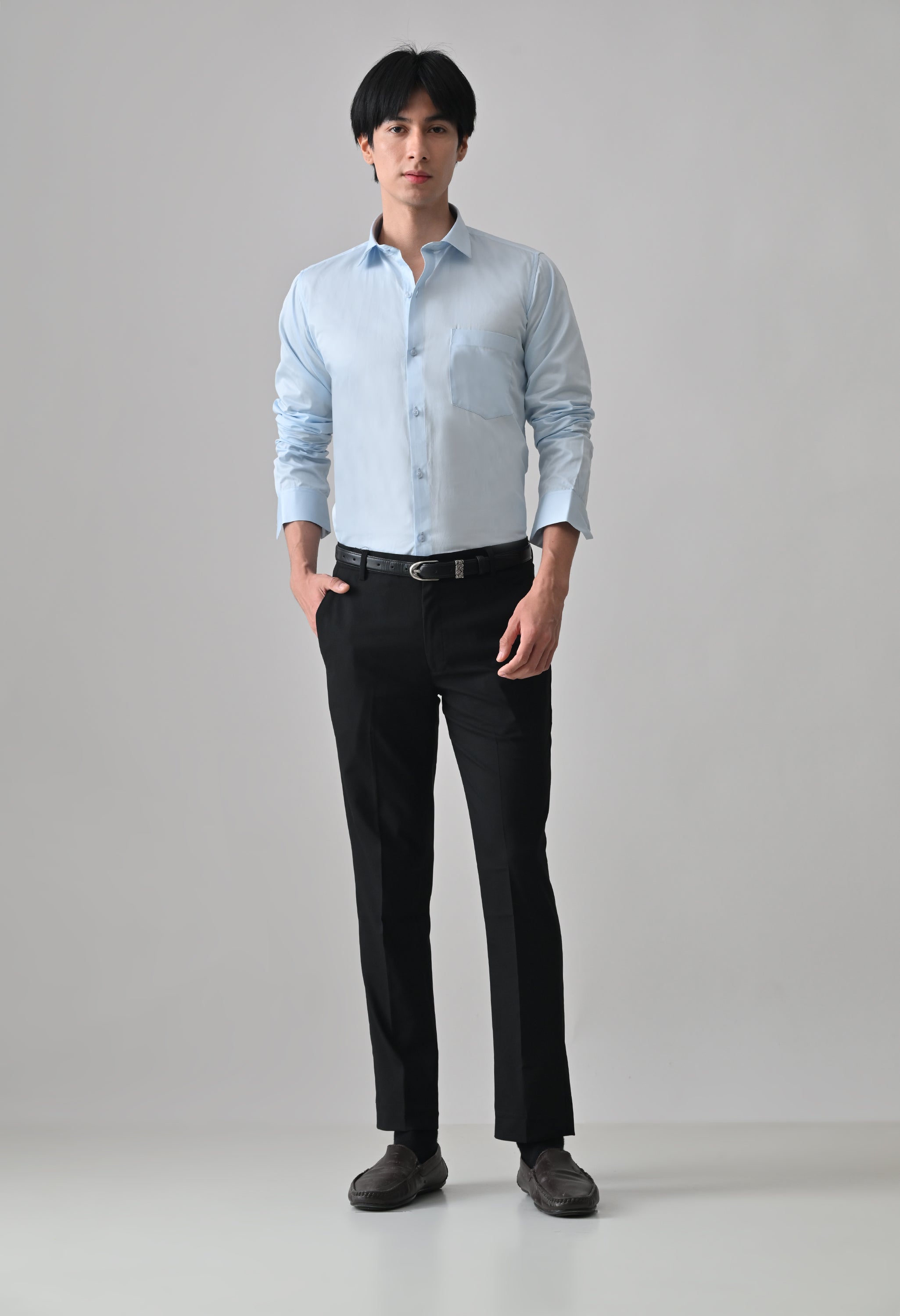 Cool Bee Sky Blue Cotton Shirt for Men - Sky Blue Premium Cotton Shirt India - Lifestyle View