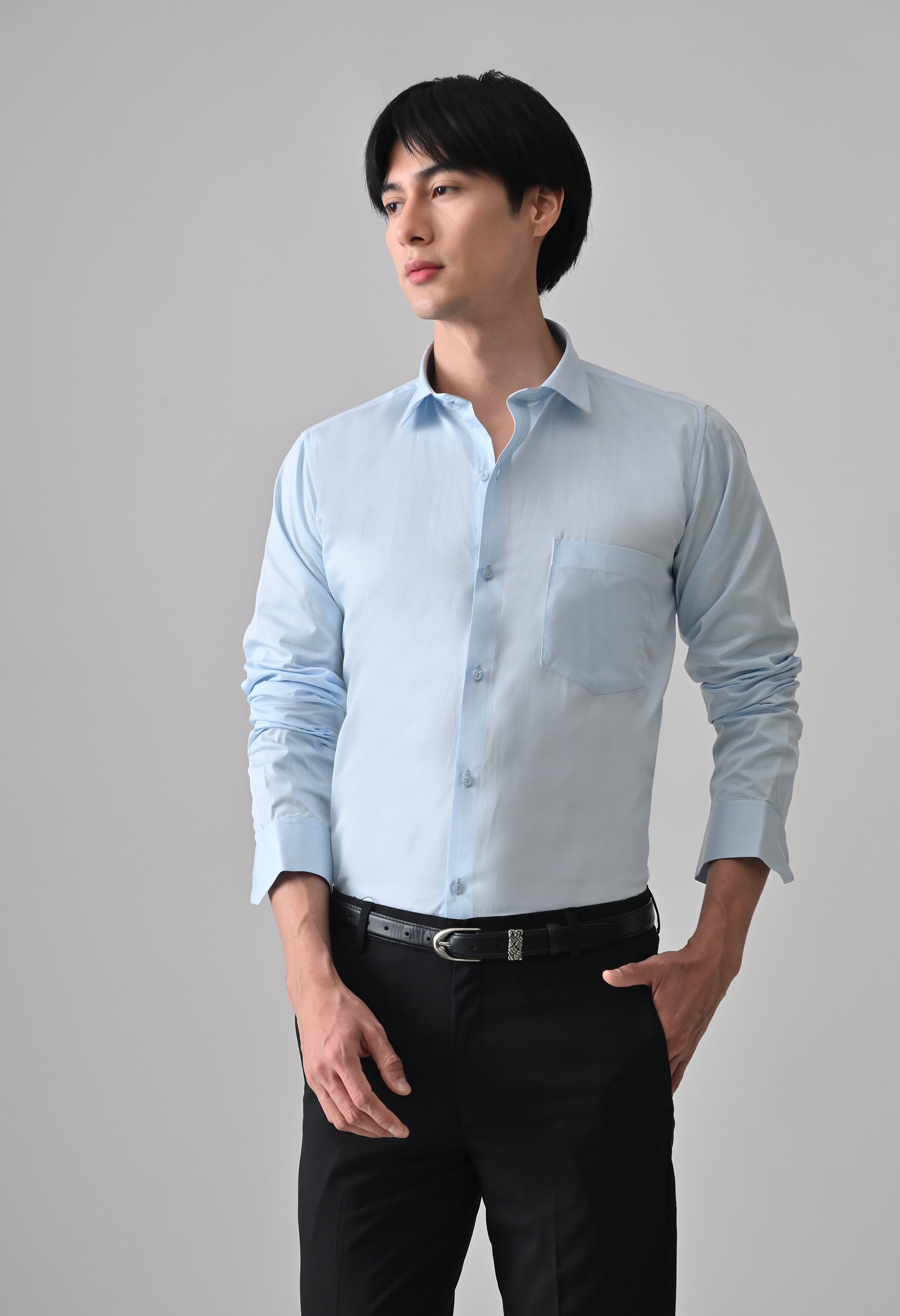 Cool Bee Sky Blue Cotton Shirt for Men - Sky Blue Premium Cotton Shirt India - Lifestyle View