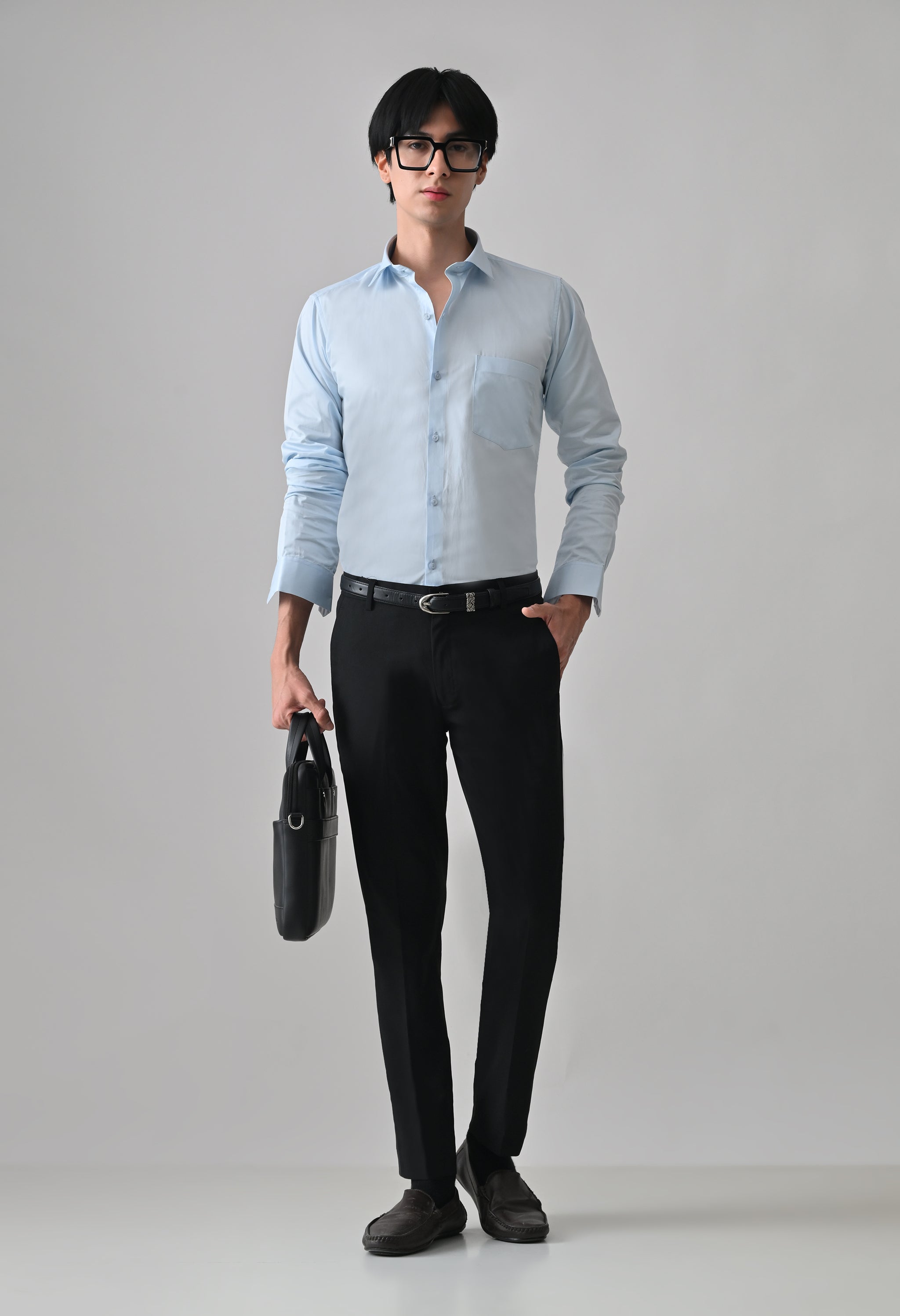 Cool Bee Sky Blue Cotton Shirt for Men - Sky Blue Premium Cotton Shirt India - Lifestyle View