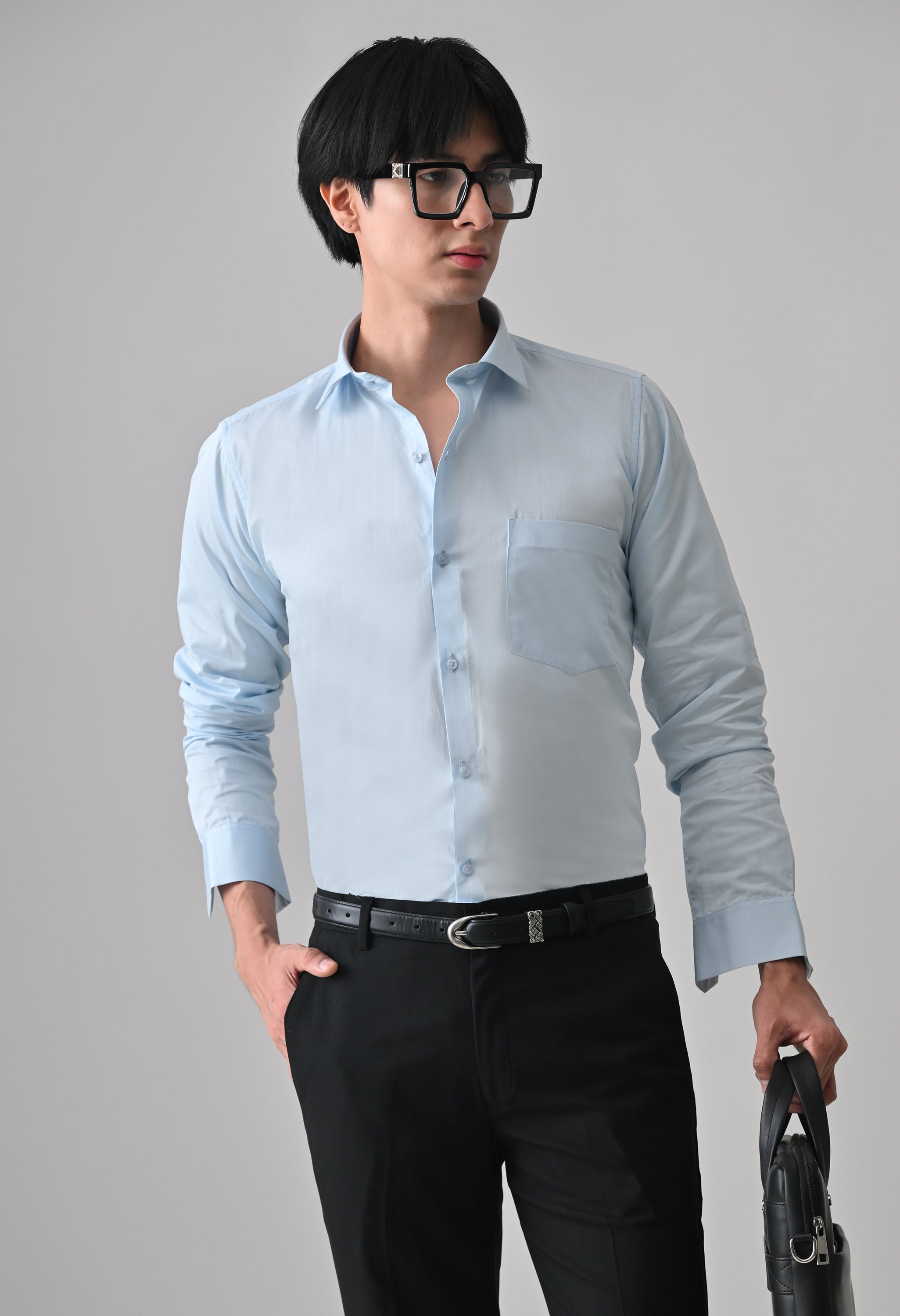 Cool Bee Sky Blue Cotton Shirt for Men - Sky Blue Premium Cotton Shirt India