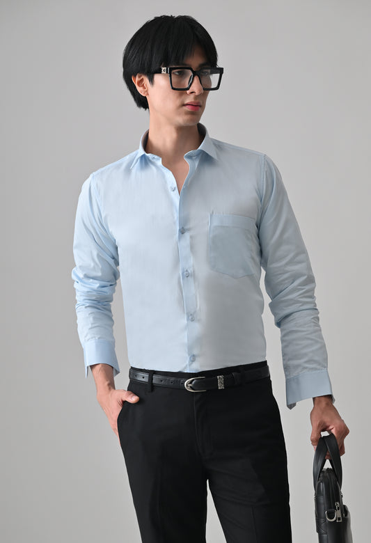 Sky Blue Cotton Shirt for Men | Cool Bee