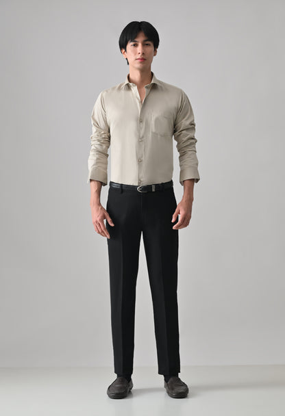 Beige Cotton Shirt for Men | Cool Bee I Spread Collar