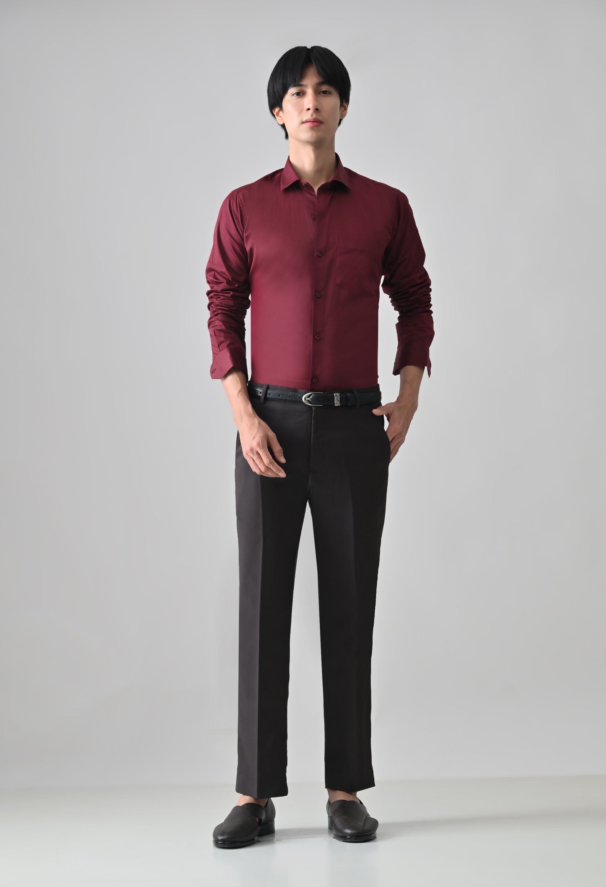 Cool Bee Maroon Cotton Shirt for Men - Maroon Premium Cotton Shirt India - Lifestyle View