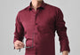 Maroon Cotton Shirt for Men | Cool Bee I Spread Collar