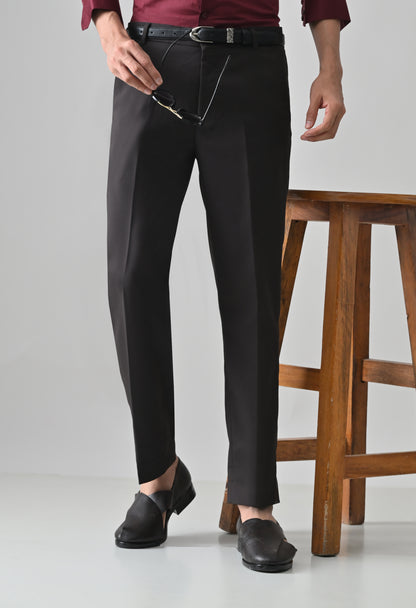 DARK WINE Solid Formal Trouser - Premium poly viscose | Comfortable Mens Pants