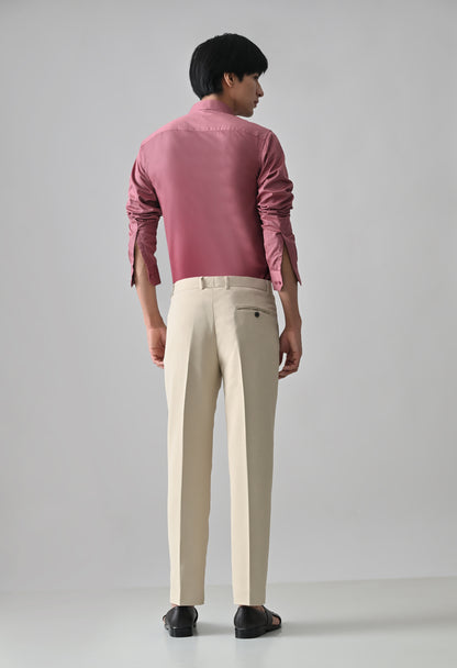 BEIGE Solid Formal Trouser - Premium poly viscose | Comfortable Mens Pants