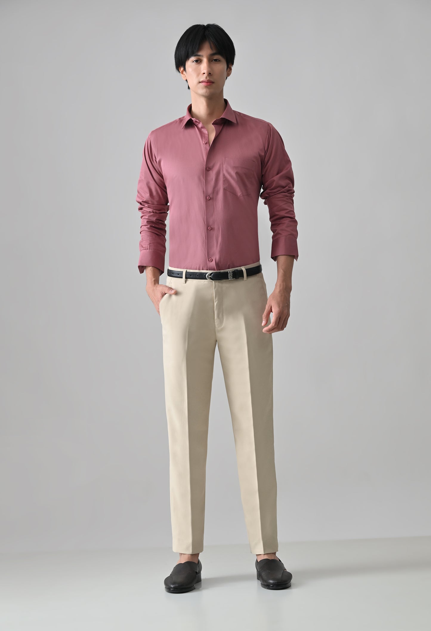 BEIGE Solid Formal Trouser - Premium poly viscose | Comfortable Mens Pants
