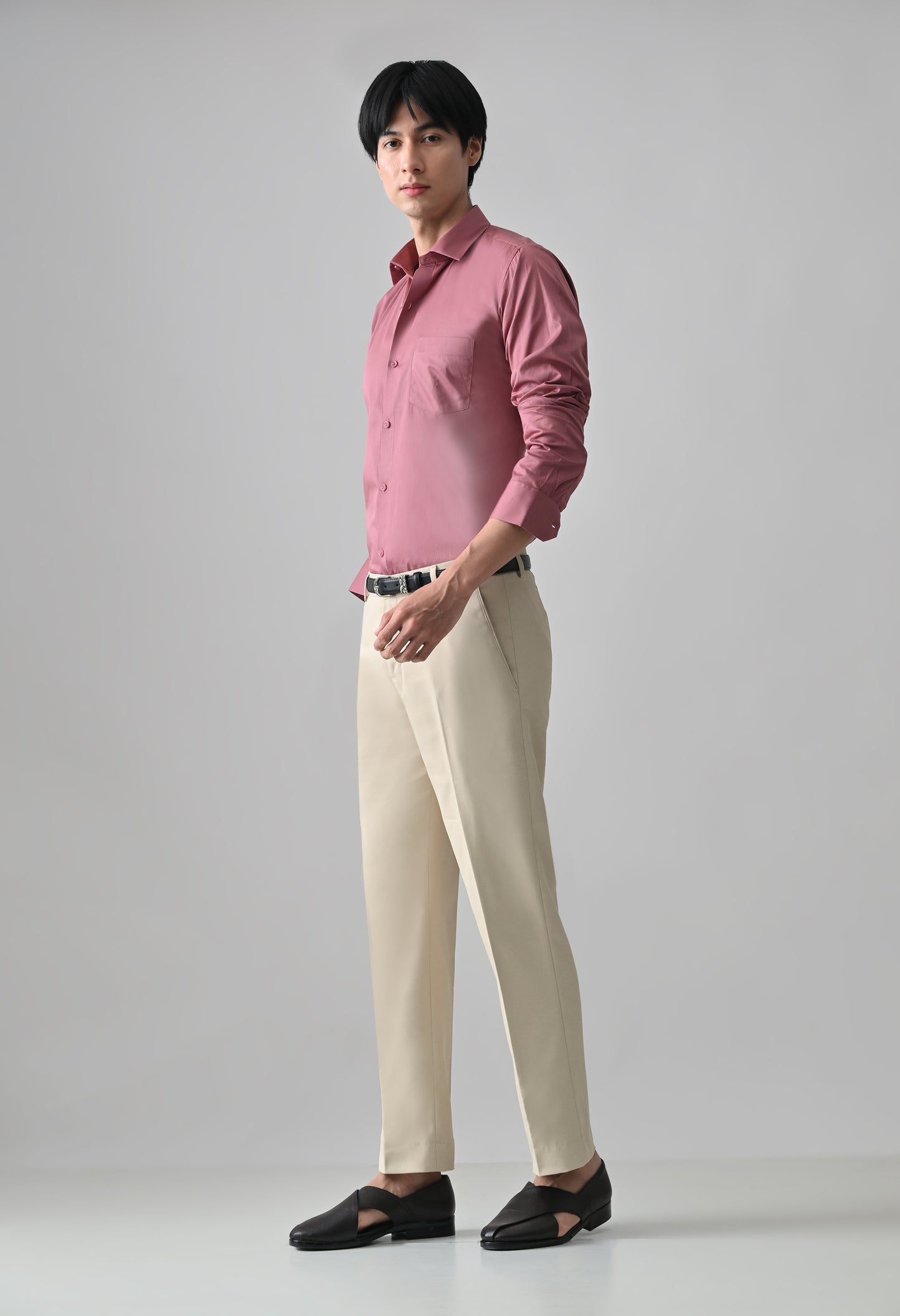 BEIGE Solid Formal Trouser - Premium poly viscose | Comfortable Mens Pants