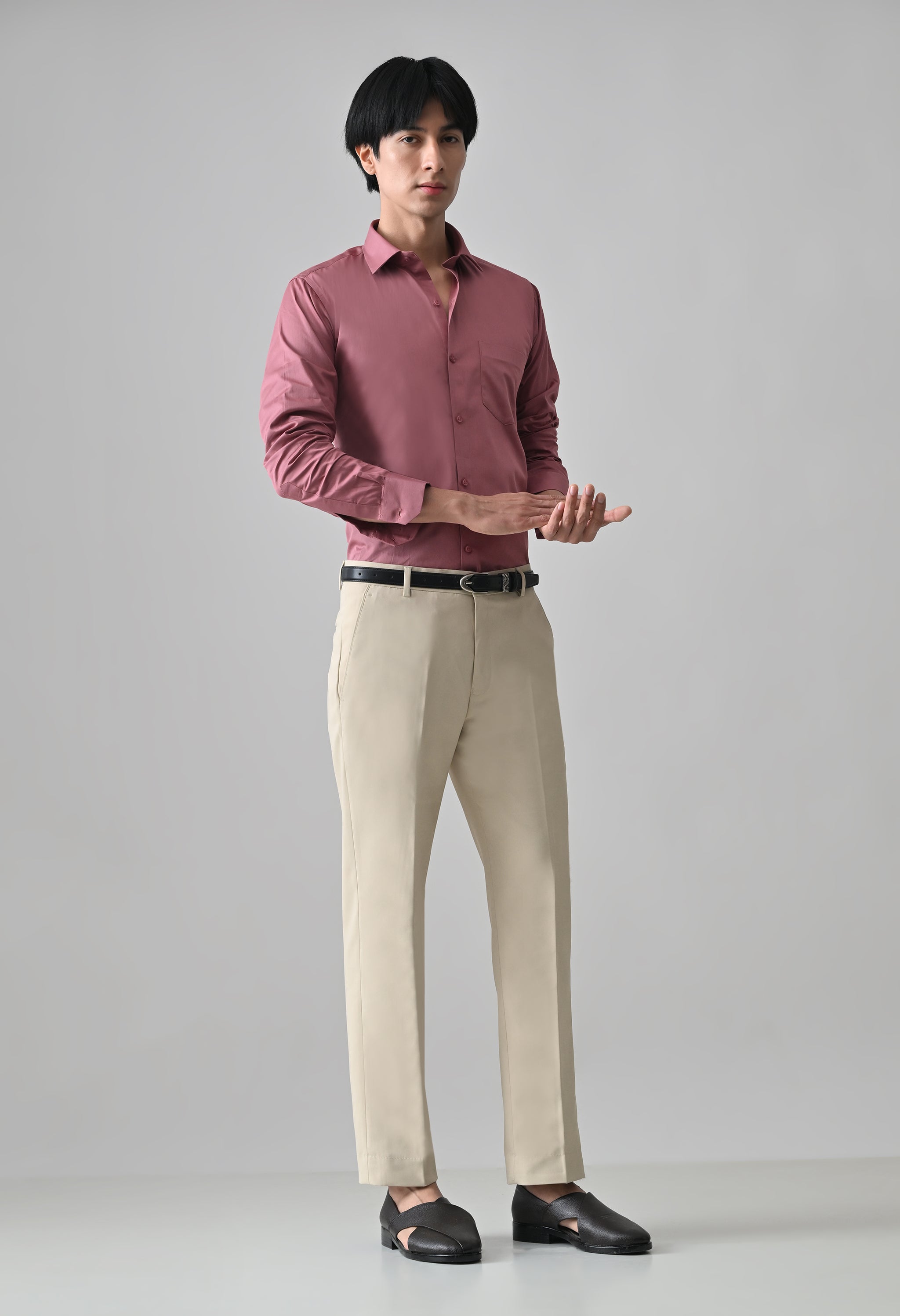 Cool Bee Dusty Pink Cotton Shirt for Men - Dusty Pink Premium Cotton Shirt India - Lifestyle View