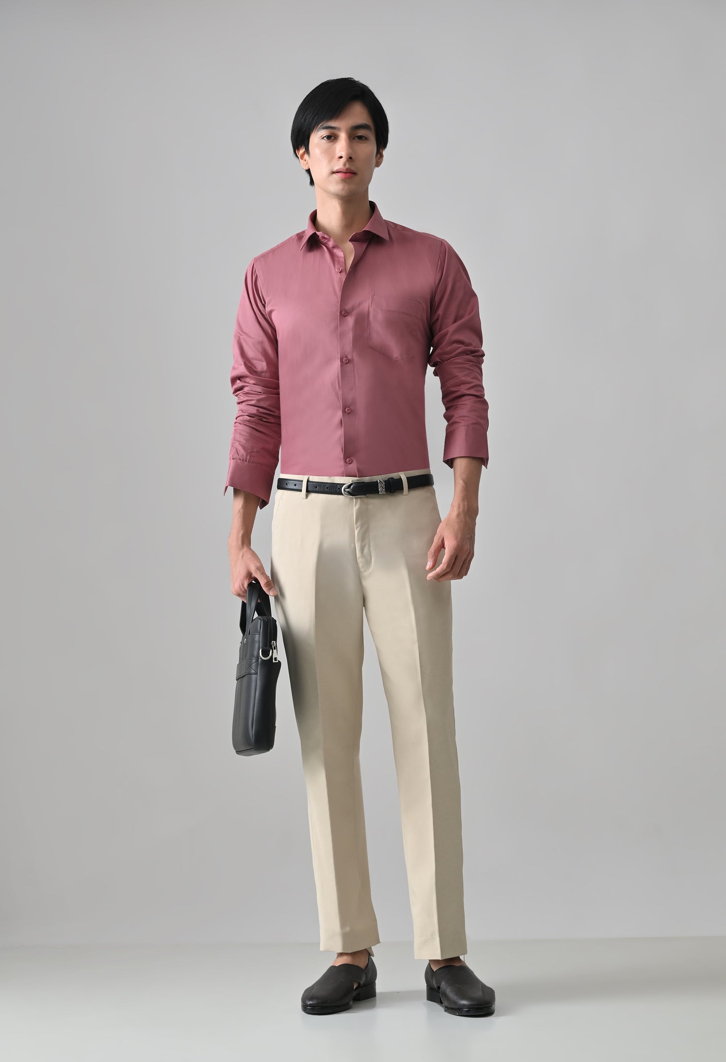 BEIGE Solid Formal Trouser - Premium poly viscose | Comfortable Mens Pants