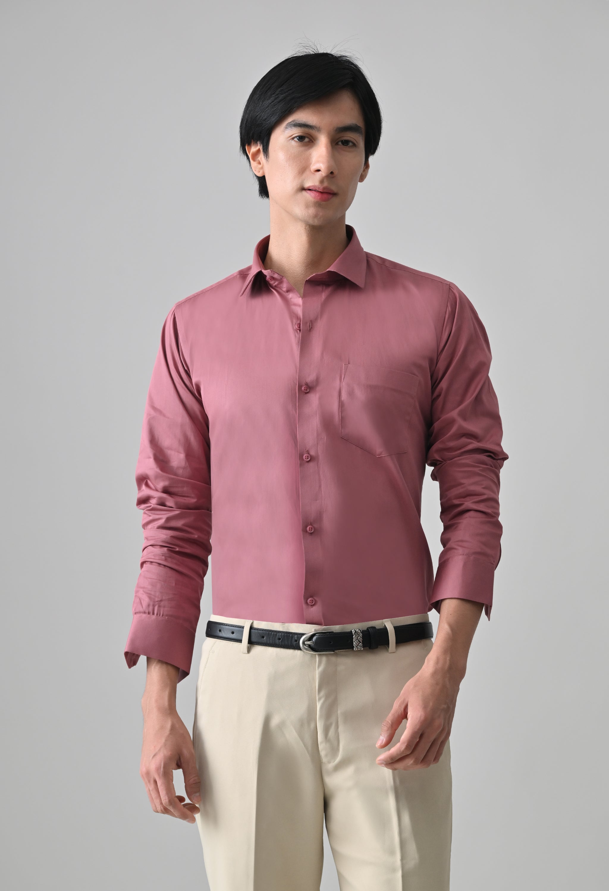 Cool Bee Dusty Pink Cotton Shirt for Men - Dusty Pink Premium Cotton Shirt India - Back View
