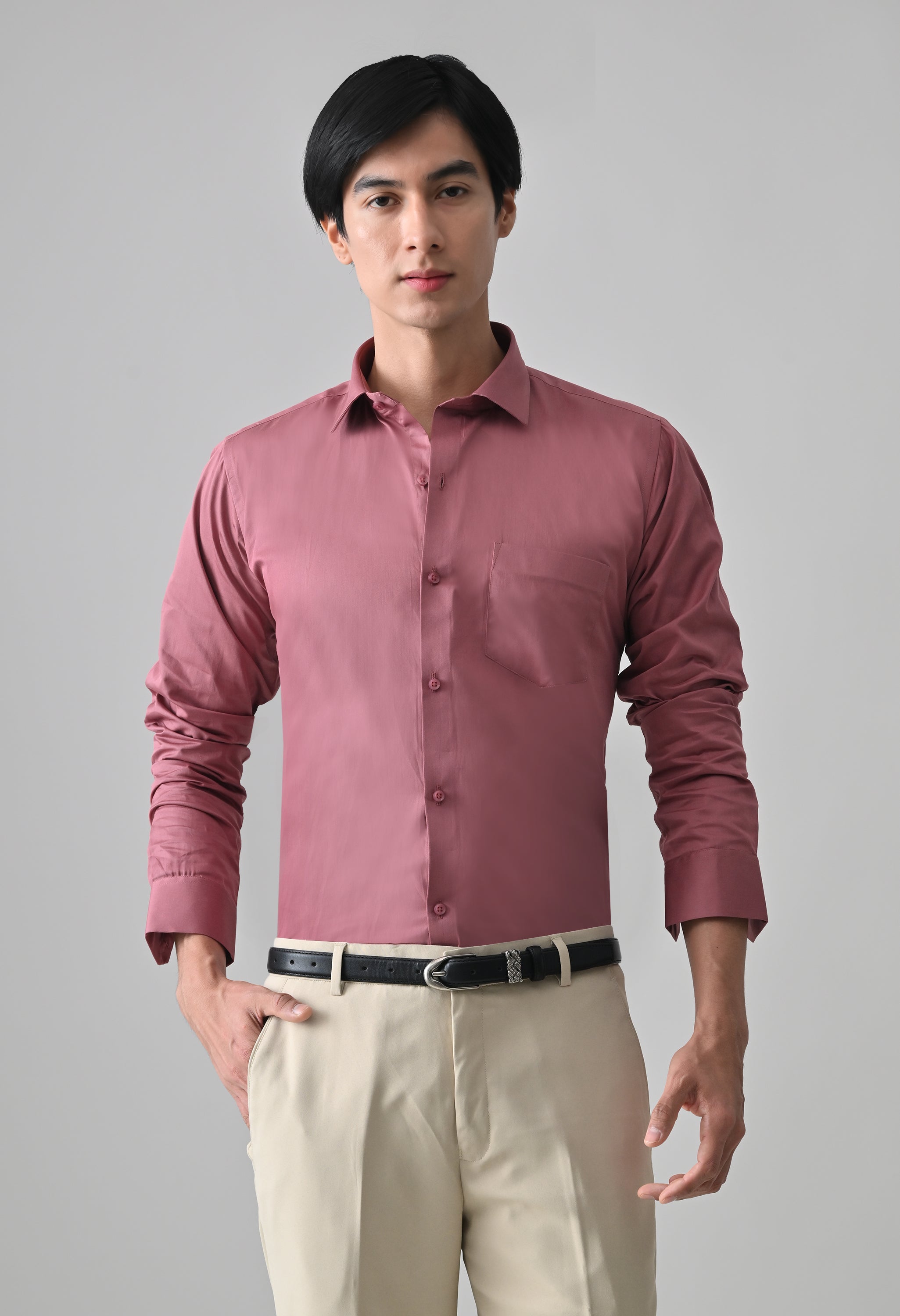 Cool Bee Dusty Pink Cotton Shirt for Men - Dusty Pink Premium Cotton Shirt India