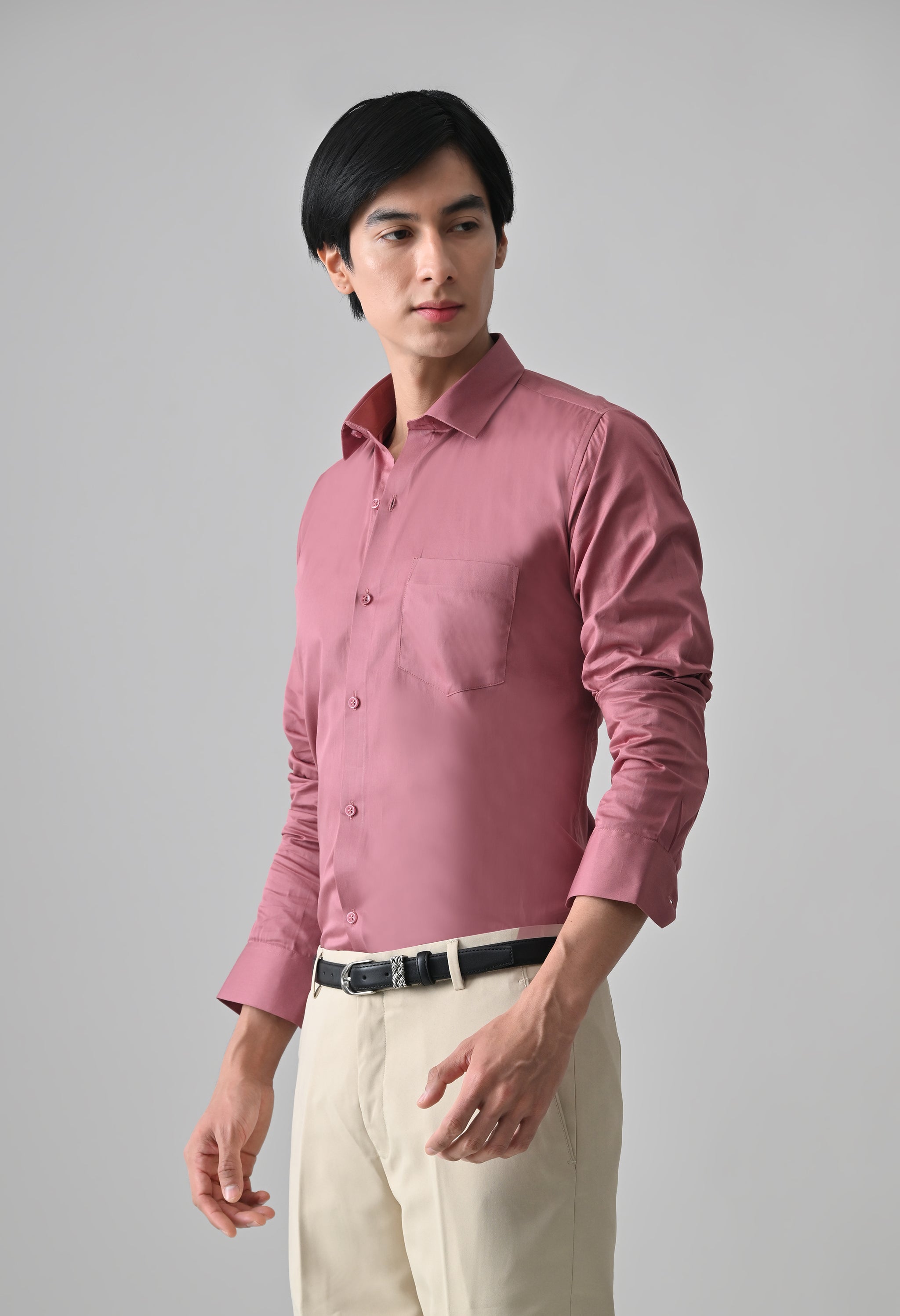 Cool Bee Dusty Pink Cotton Shirt for Men - Dusty Pink Premium Cotton Shirt India - Detail View