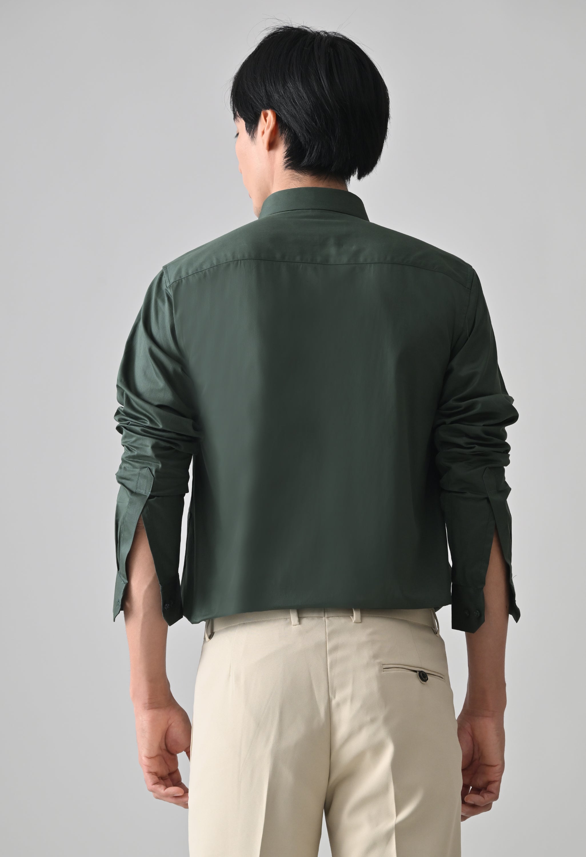 Cool Bee Bottle Green Cotton Shirt for Men - Bottle Green Premium Cotton Shirt India - Lifestyle View