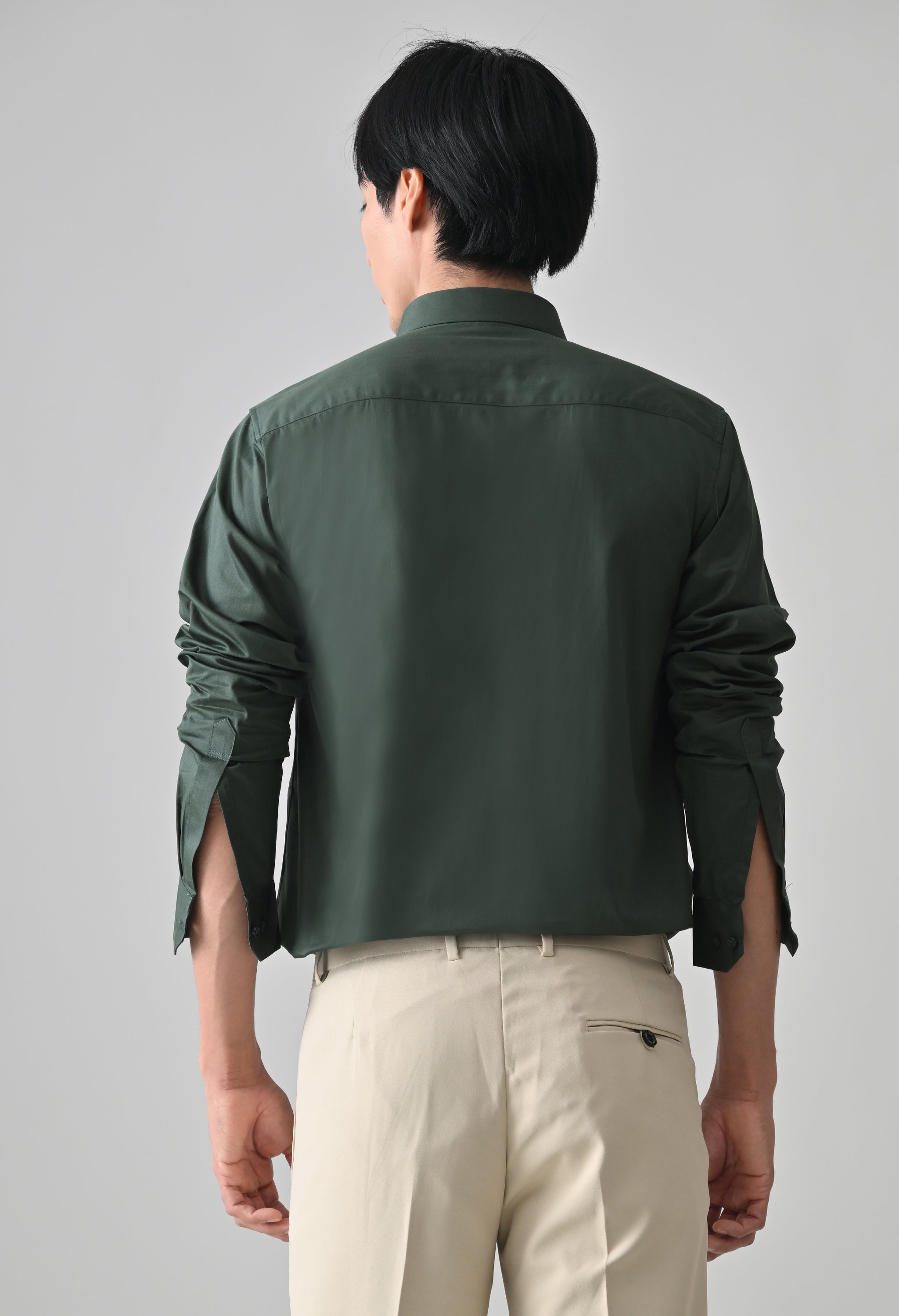 Cool Bee Bottle Green Cotton Shirt for Men - Bottle Green Premium Cotton Shirt India - Lifestyle View