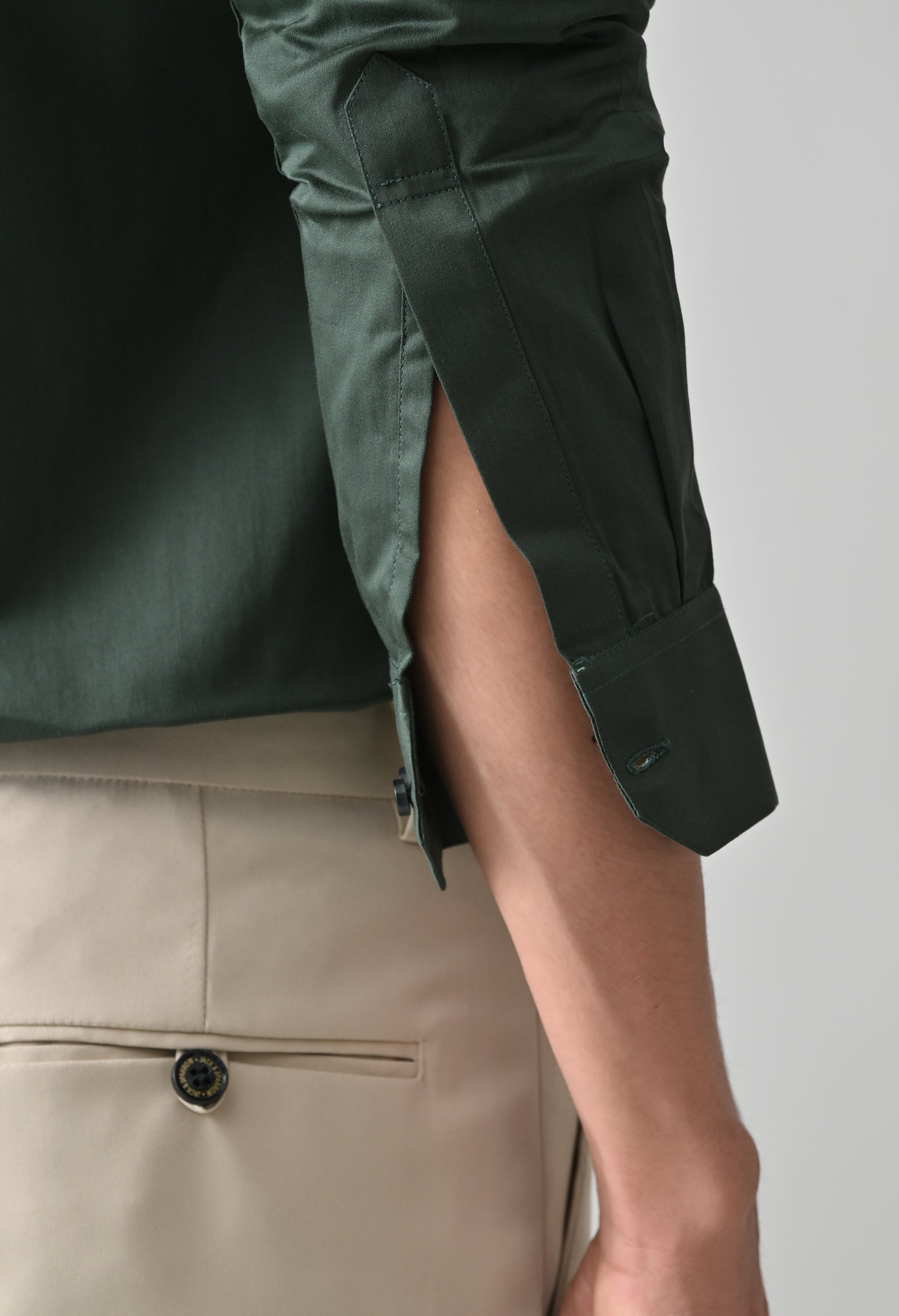 Cool Bee Bottle Green Cotton Shirt for Men - Bottle Green Premium Cotton Shirt India - Lifestyle View