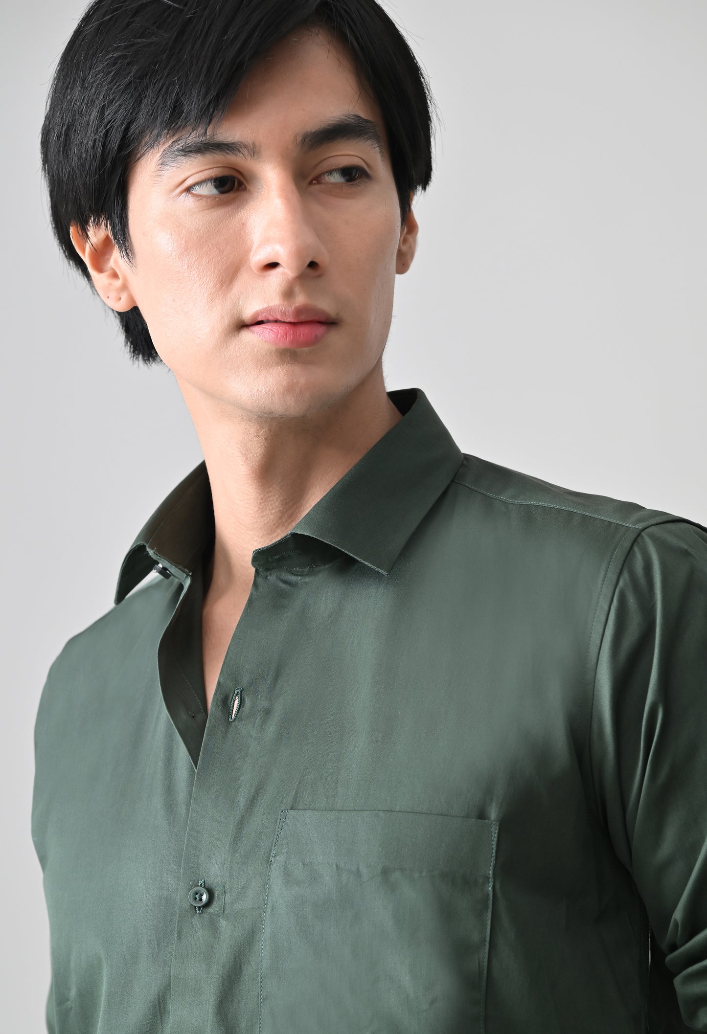 Bottle Green Cotton Shirt for Men | Cool Bee