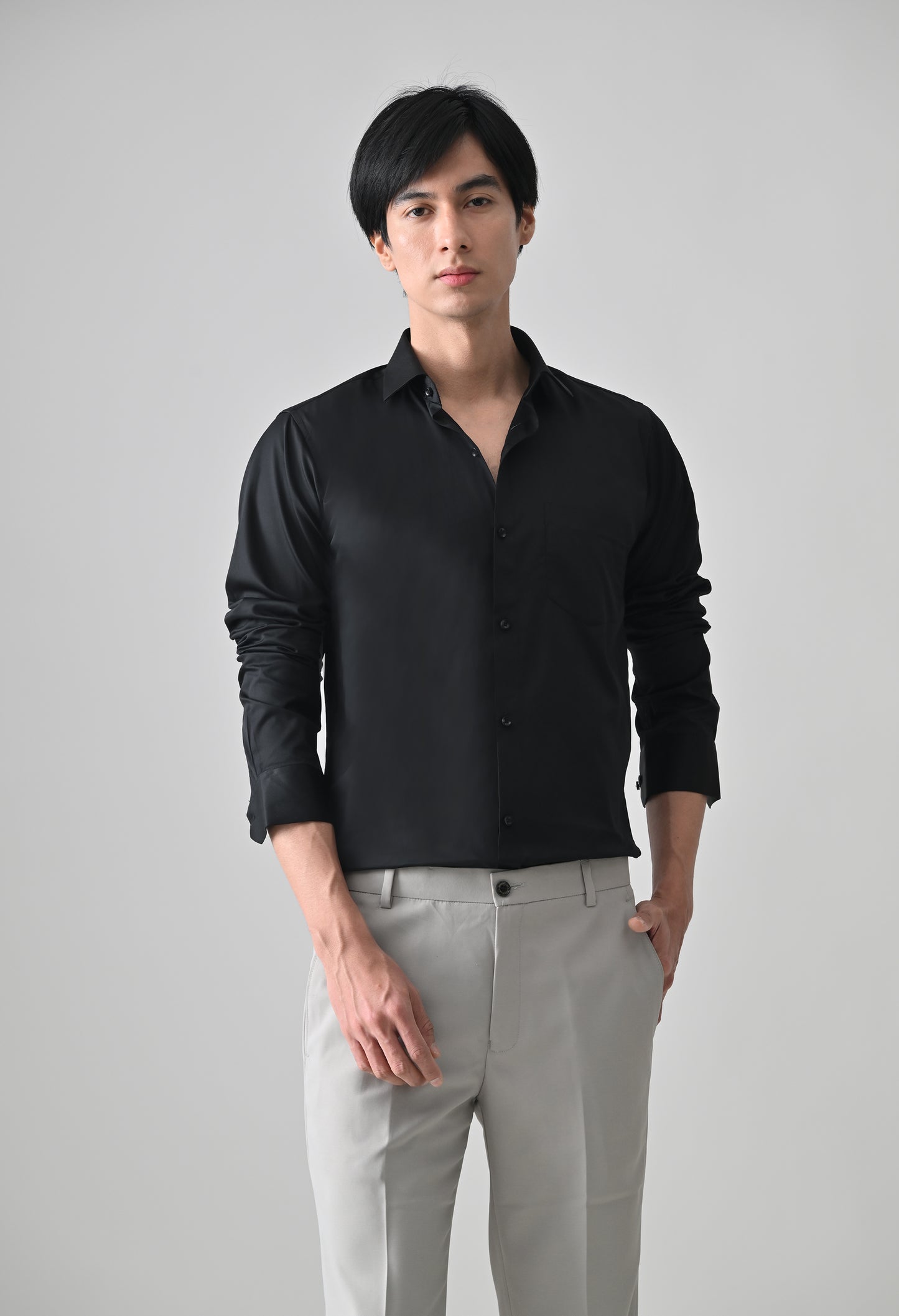 Black Cotton Shirt for Men | Cool Bee I Spread Collar