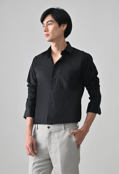 Black Cotton Shirt for Men | Cool Bee I Spread Collar