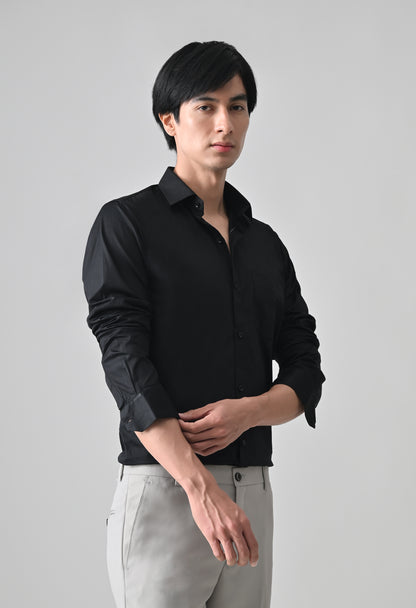 Black Cotton Shirt for Men | Cool Bee I Spread Collar