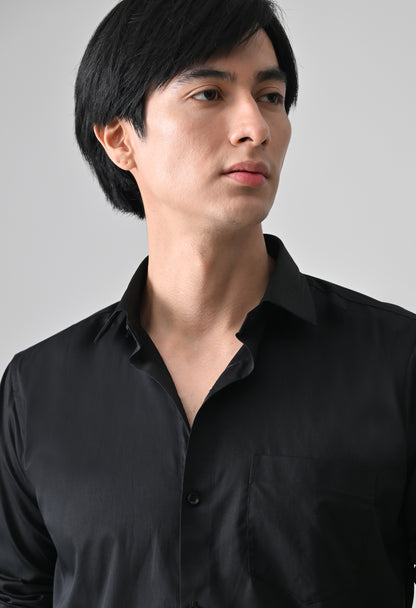 Black Cotton Shirt for Men | Cool Bee I Spread Collar