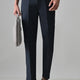 NAVY Solid Formal Trouser - Premium poly viscose | Comfortable Mens Pants