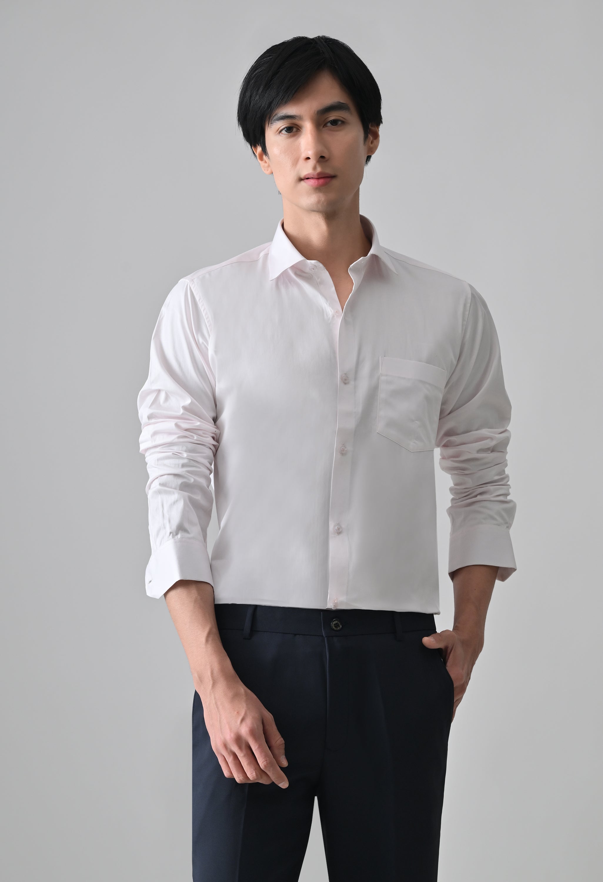 Cool Bee Light Pink Cotton Shirt for Men - Light Pink Premium Cotton Shirt India - Back View