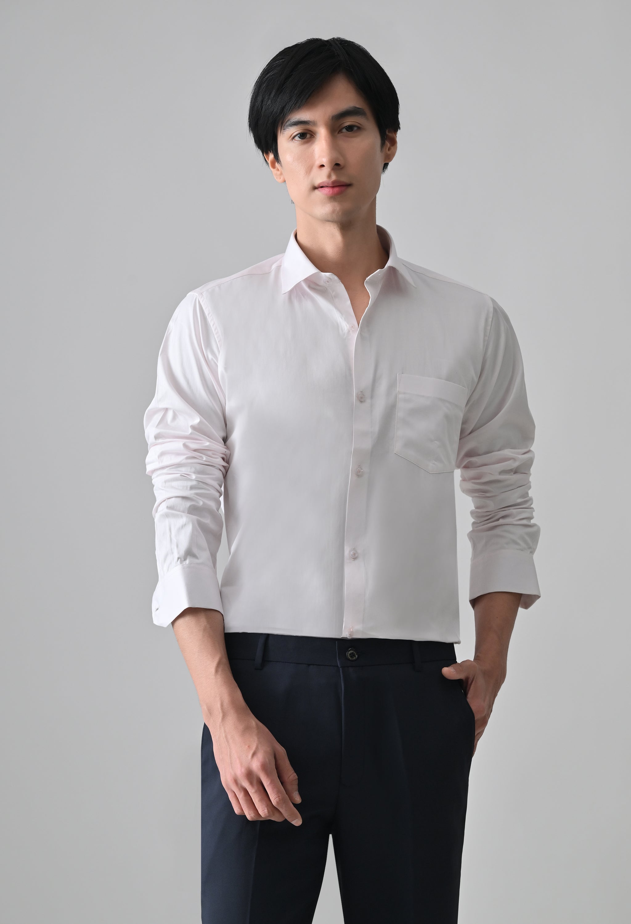 Cool Bee Light Pink Cotton Shirt for Men - Light Pink Premium Cotton Shirt India - Back View
