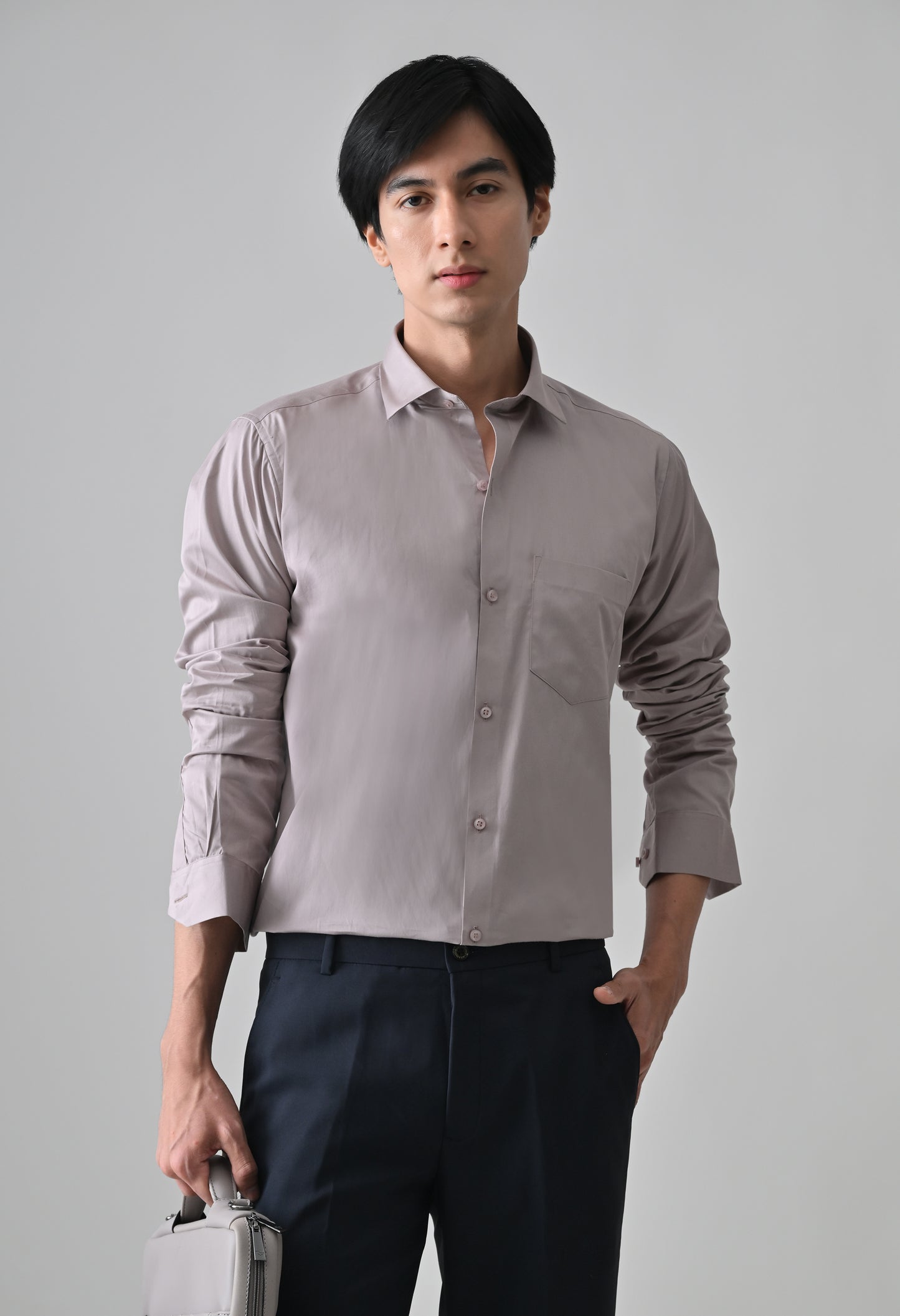 Mauve Cotton Shirt for Men| Cool Bee I Spread Collar
