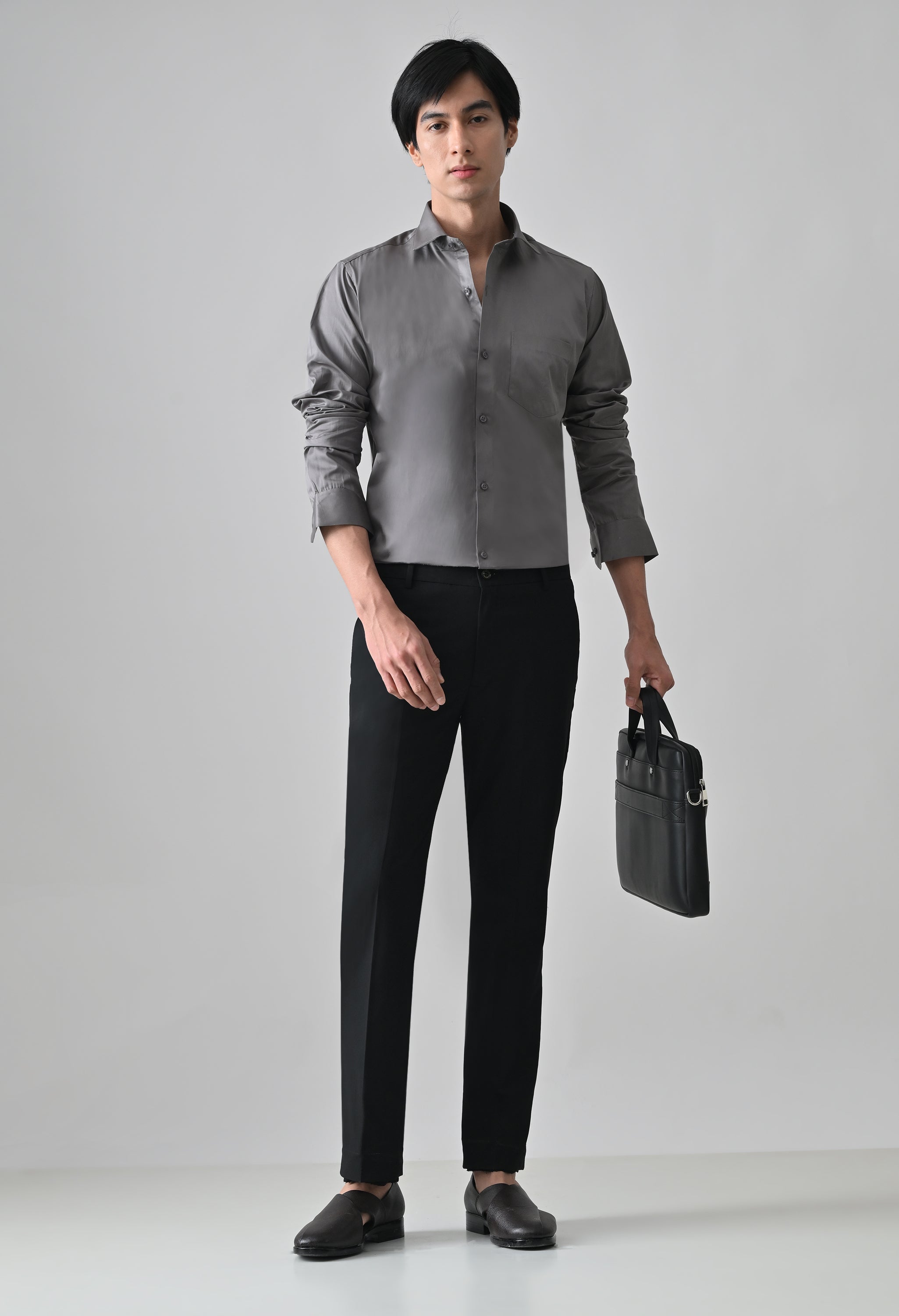 Cool Bee Grey Cotton Shirt for Men - Grey Premium Cotton Shirt India - Lifestyle View