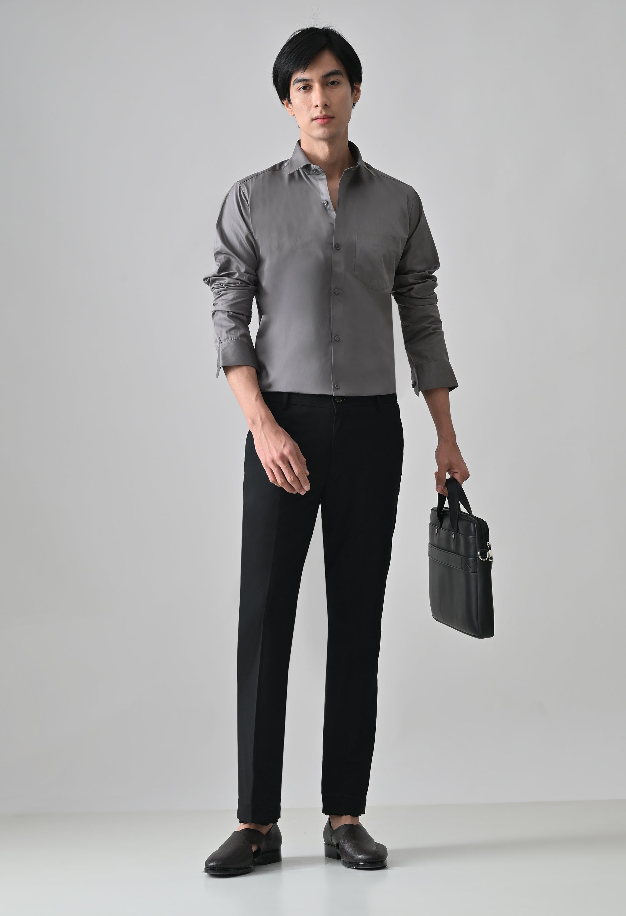 Cool Bee Grey Cotton Shirt for Men - Grey Premium Cotton Shirt India - Lifestyle View