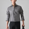 Grey Cotton Shirt for Men | Cool Bee I Spread Collar