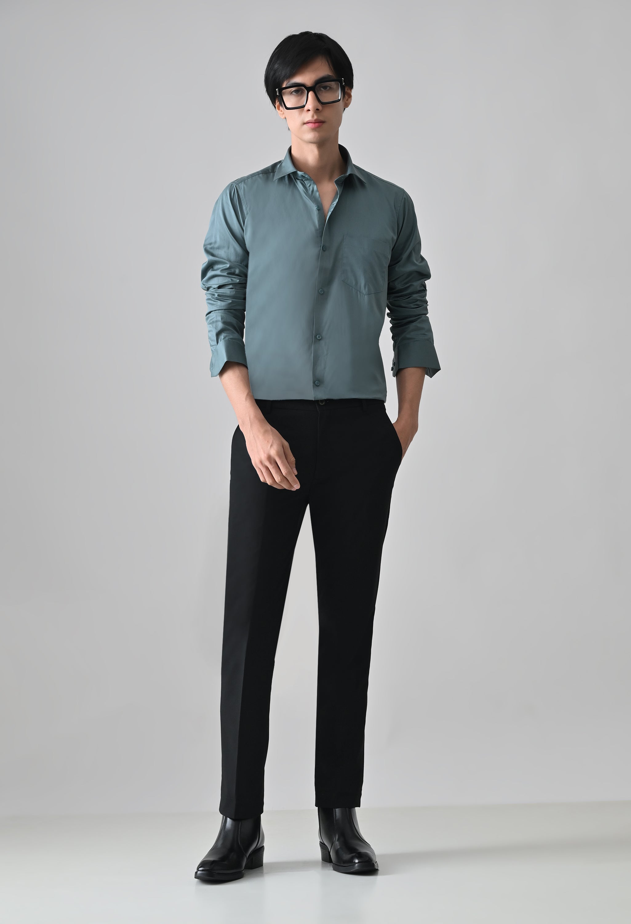 Cool Bee Green Cotton Shirt for Men - Green Premium Cotton Shirt India - Lifestyle View