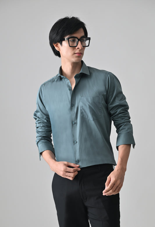 Green Cotton Shirt for Men | Cool Bee