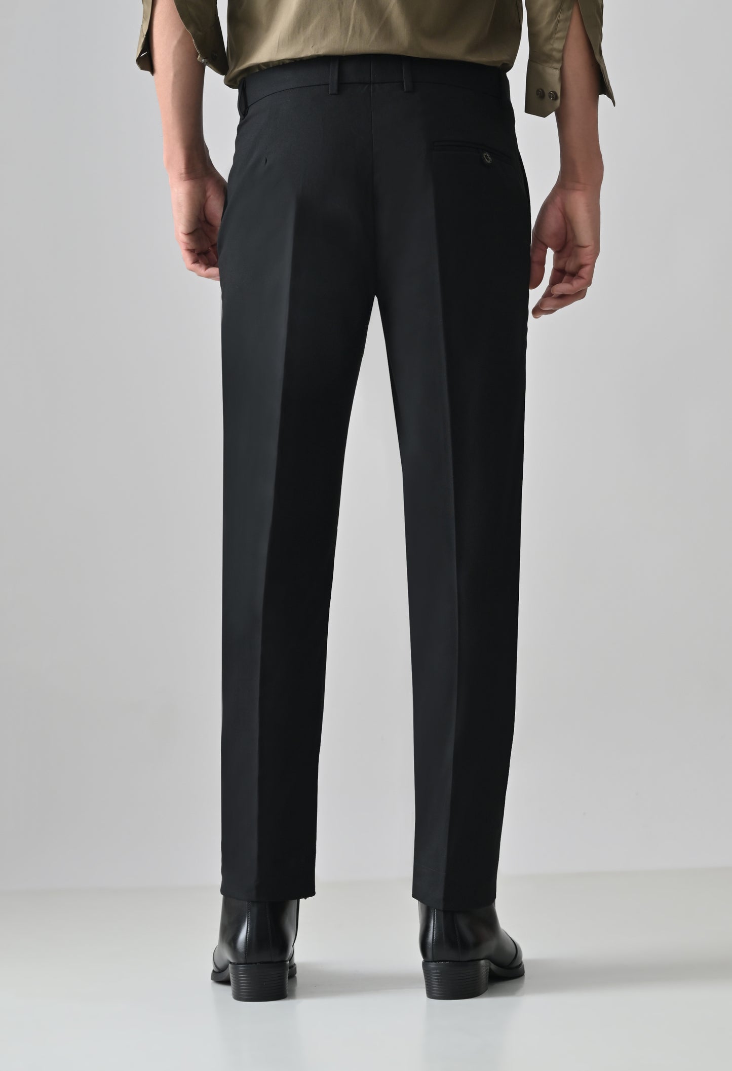 BLACK Solid Formal Trouser - Premium poly viscose | Comfortable Mens Pants