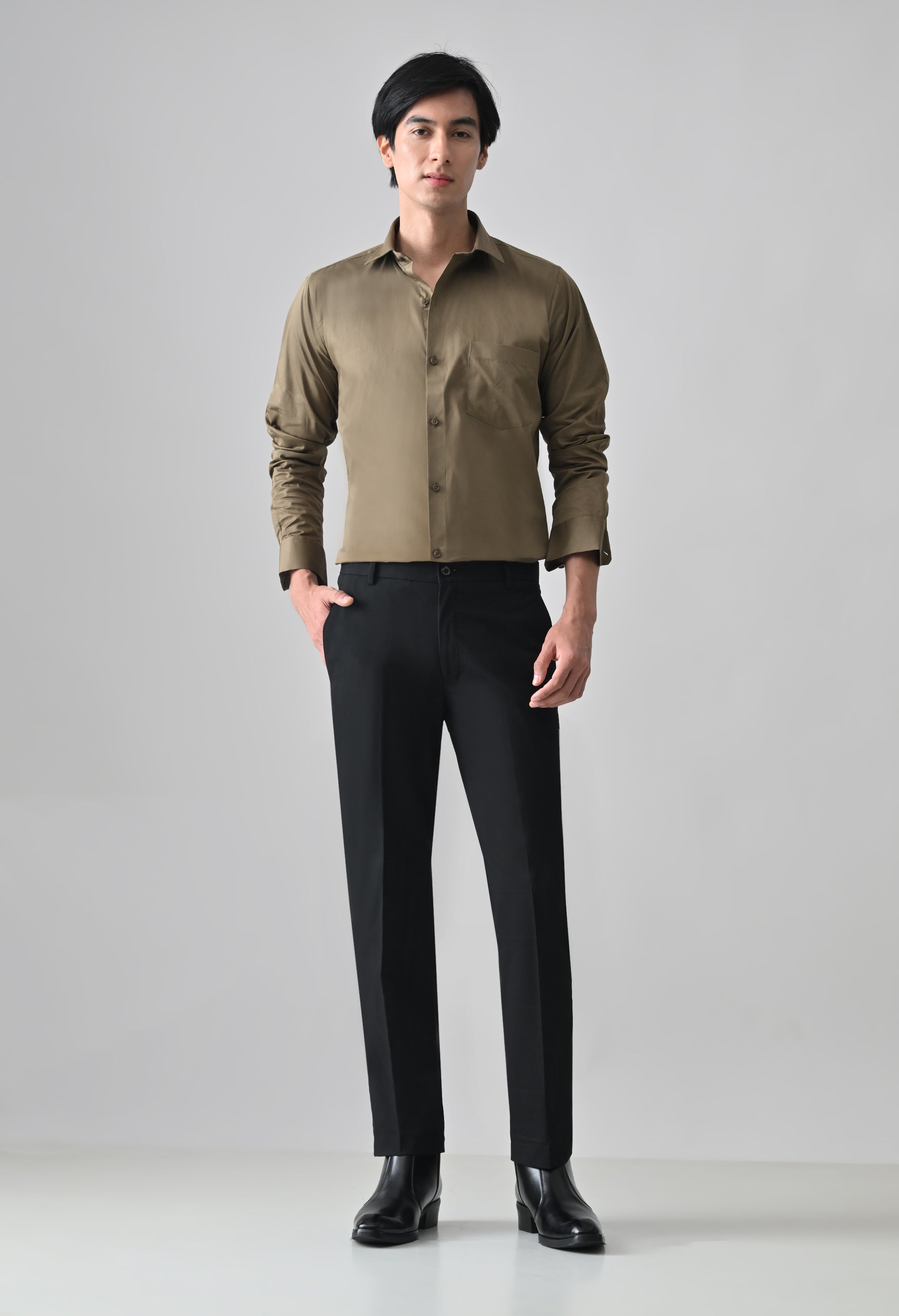 Cool Bee Khaki Cotton Shirt for Men - Khaki Premium Cotton Shirt India - Lifestyle View