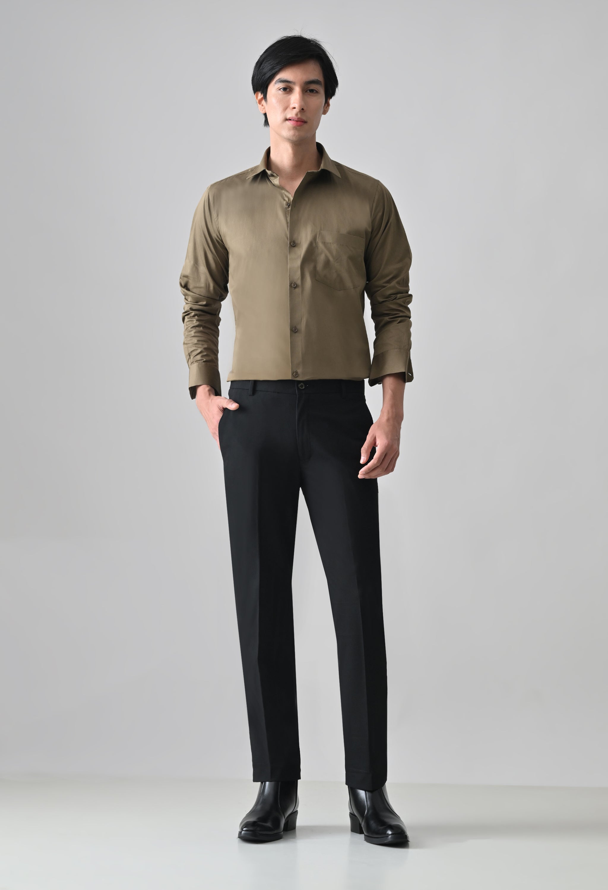 Cool Bee Khaki Cotton Shirt for Men - Khaki Premium Cotton Shirt India - Lifestyle View
