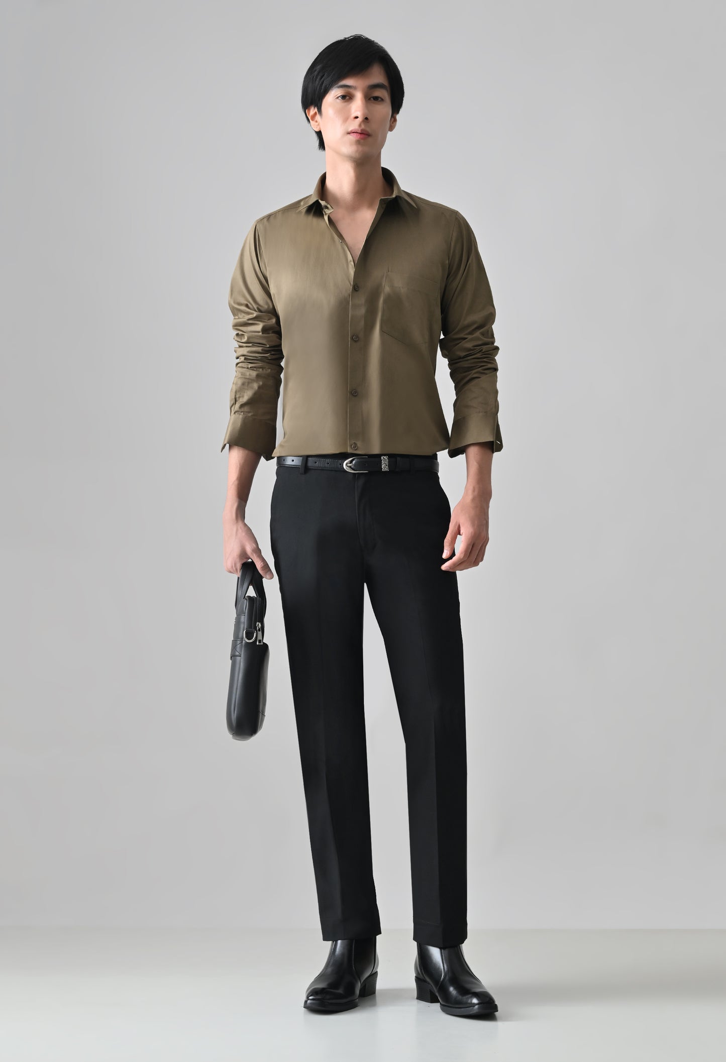 BLACK Solid Formal Trouser - Premium poly viscose | Comfortable Mens Pants