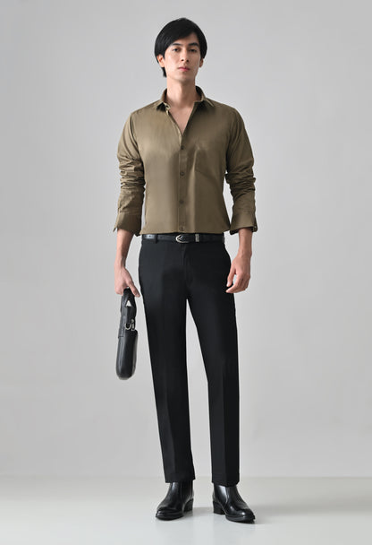 BLACK Solid Formal Trouser - Premium poly viscose | Comfortable Mens Pants