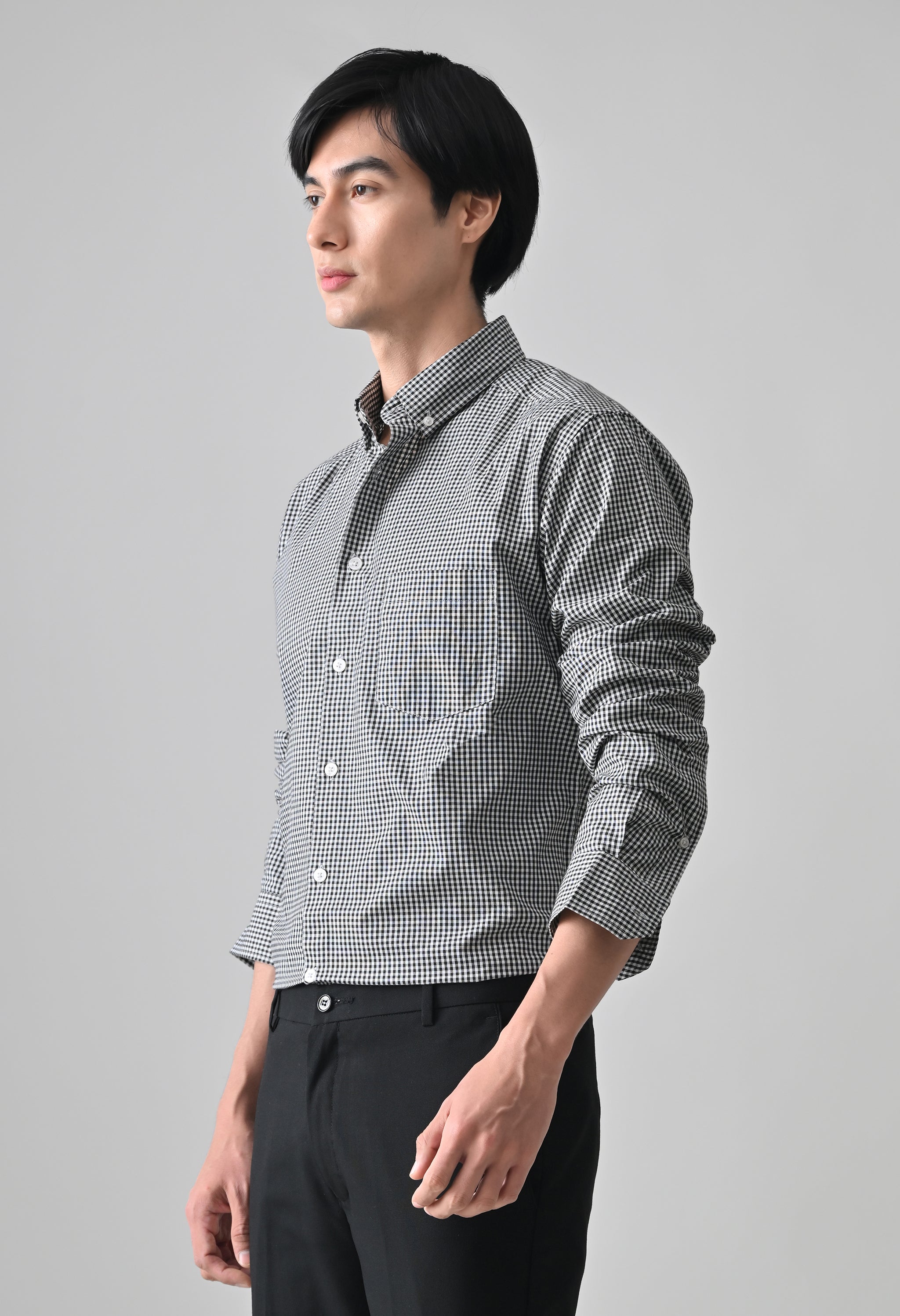 Cool Bee Black Cotton Shirt for Men - Black Premium Cotton Shirt India - Back View