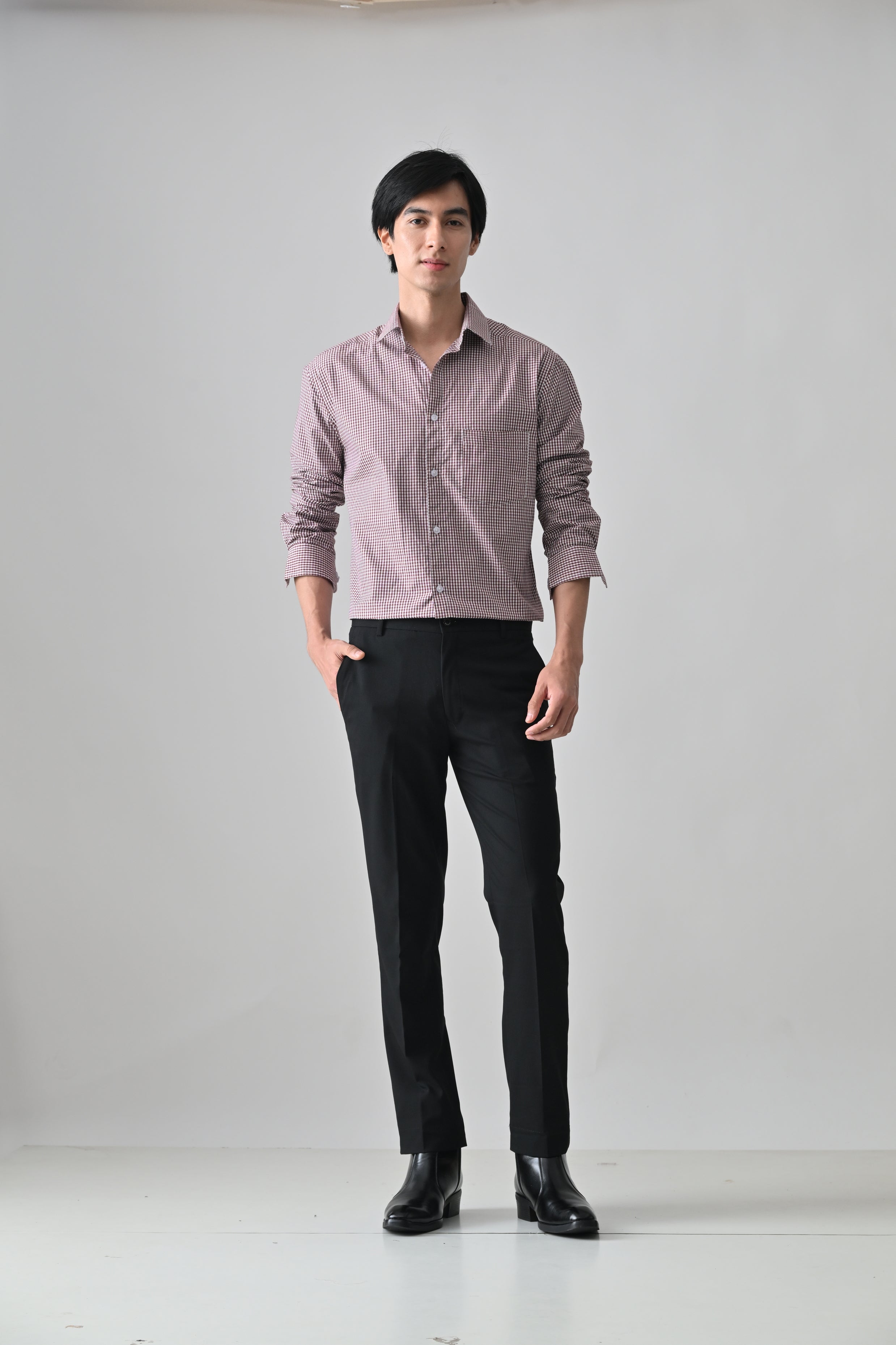 Cool Bee Maroon Cotton Shirt for Men - Maroon Premium Cotton Shirt India - Lifestyle View