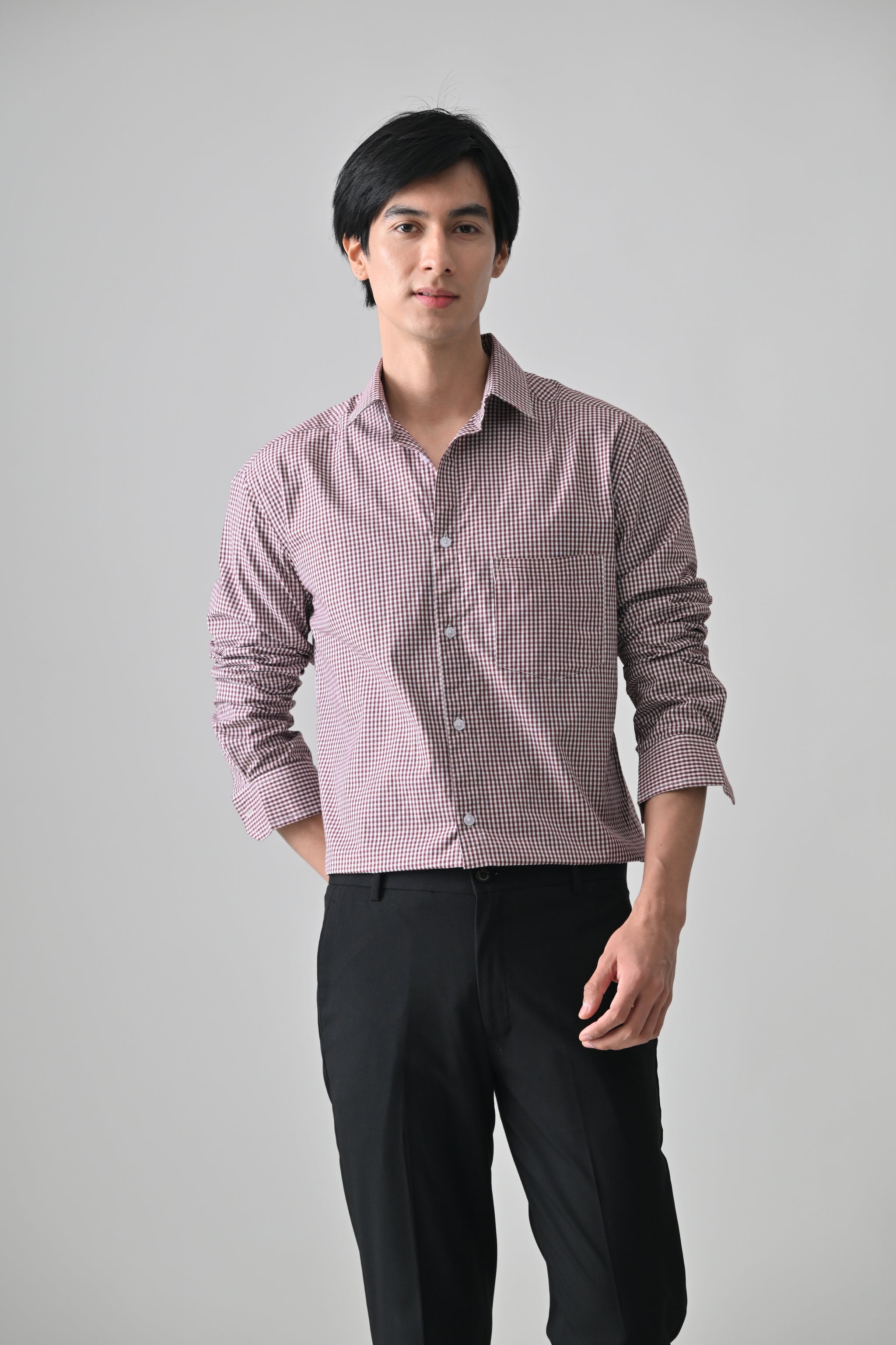 Cool Bee Maroon Cotton Shirt for Men - Maroon Premium Cotton Shirt India