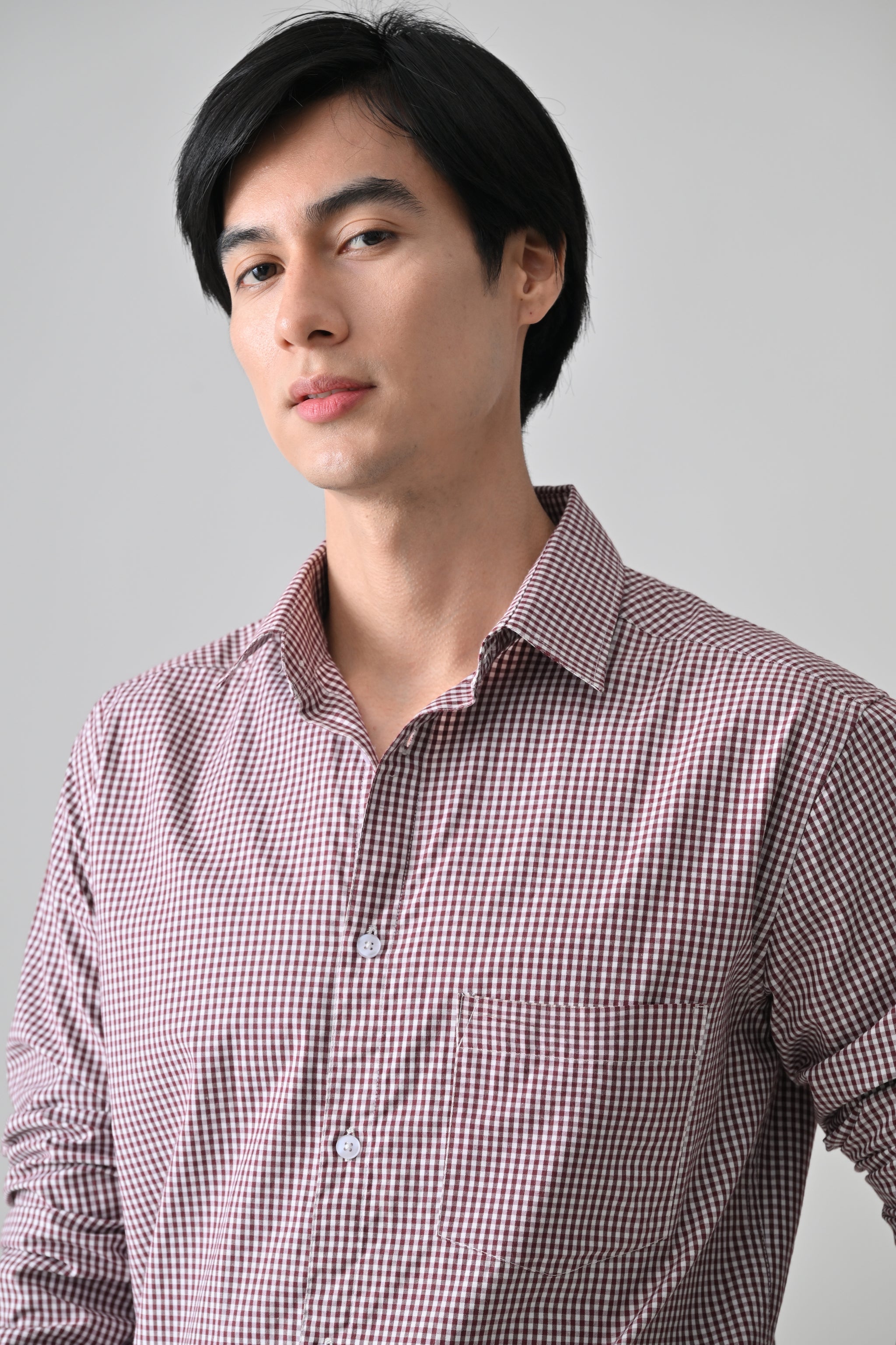 Cool Bee Maroon Cotton Shirt for Men - Maroon Premium Cotton Shirt India - Lifestyle View