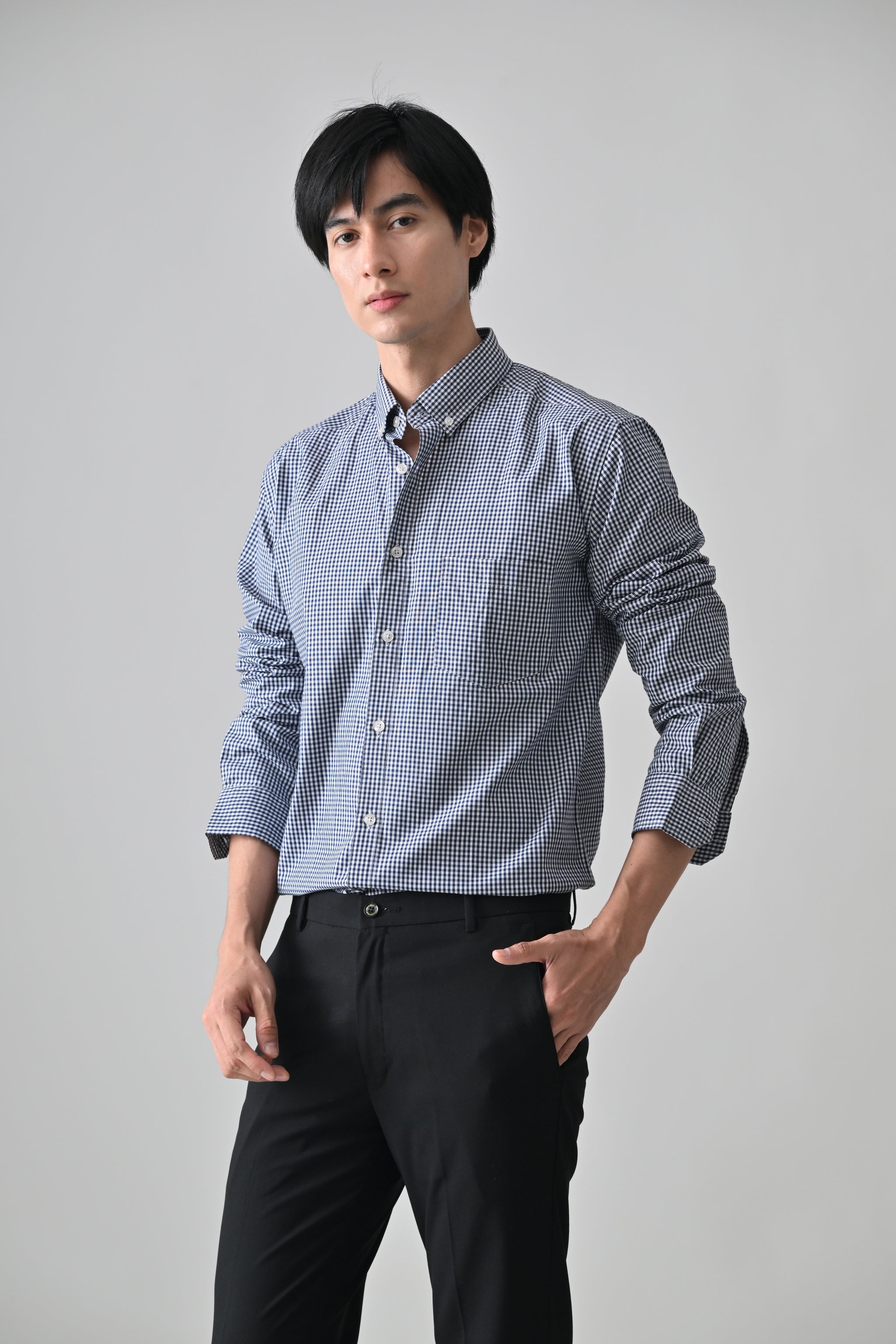 Cool Bee Navy Cotton Shirt for Men - Navy Premium Cotton Shirt India - Back View